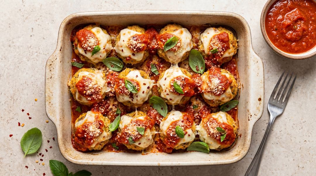Unsere saftige Hähnchen-Parmesan-Bällchen aus dem Airfryer