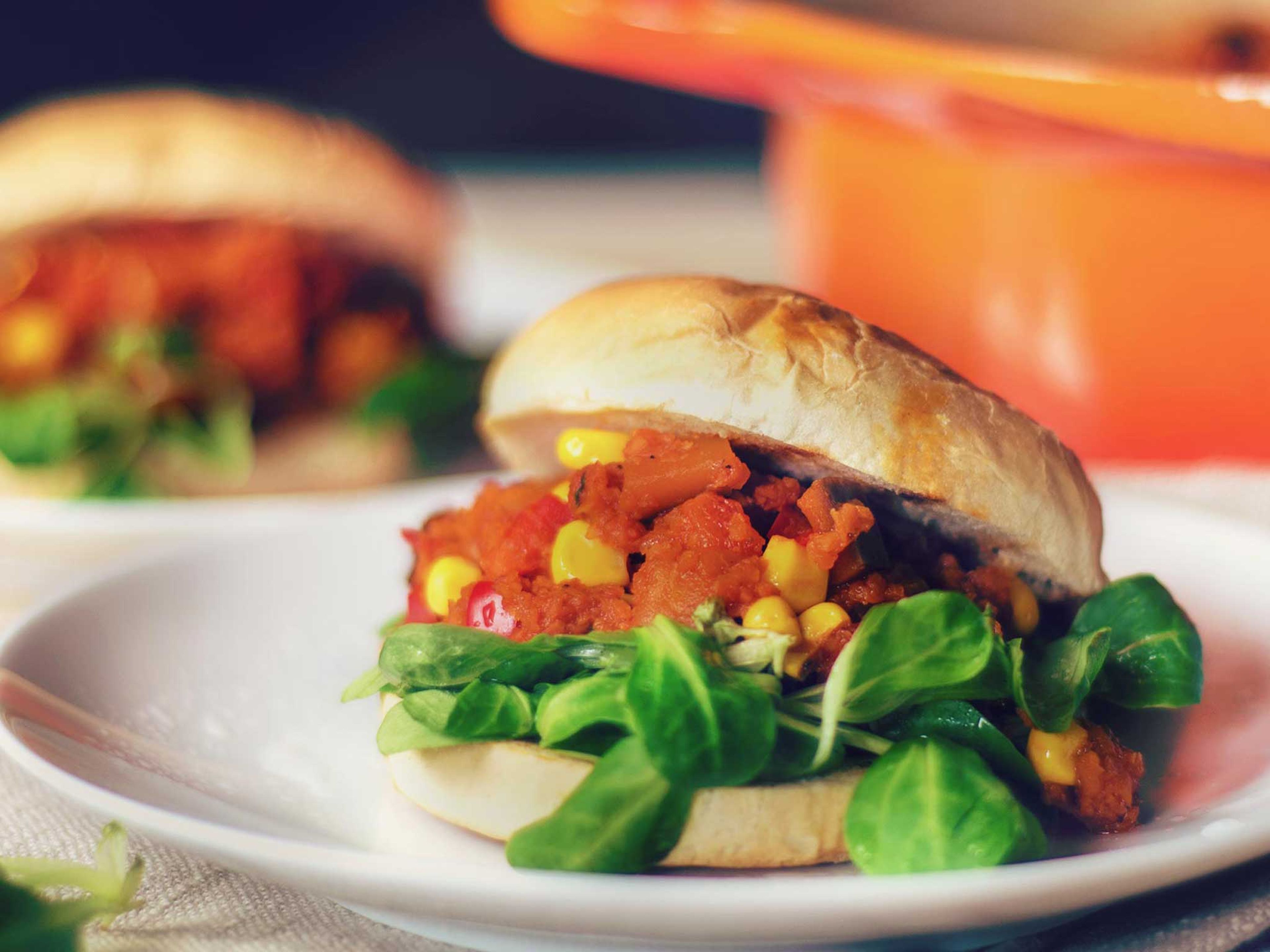 Vegan Sloppy Joe burger