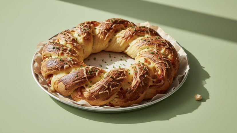 Herzhafter Brotkranz mit karamellisierten Zwiebeln und Bergkäse