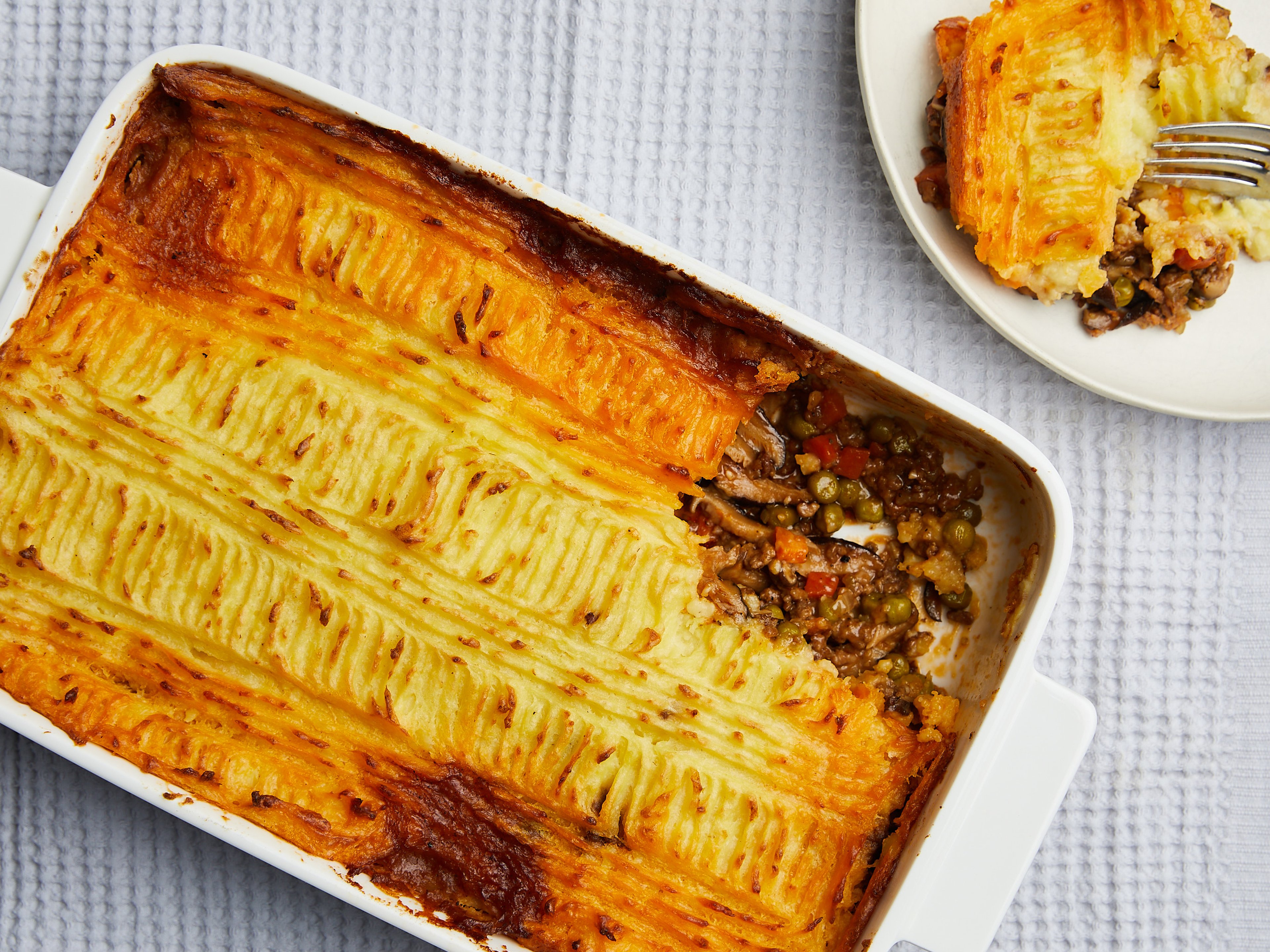 Cottage pie with shiitake mushrooms