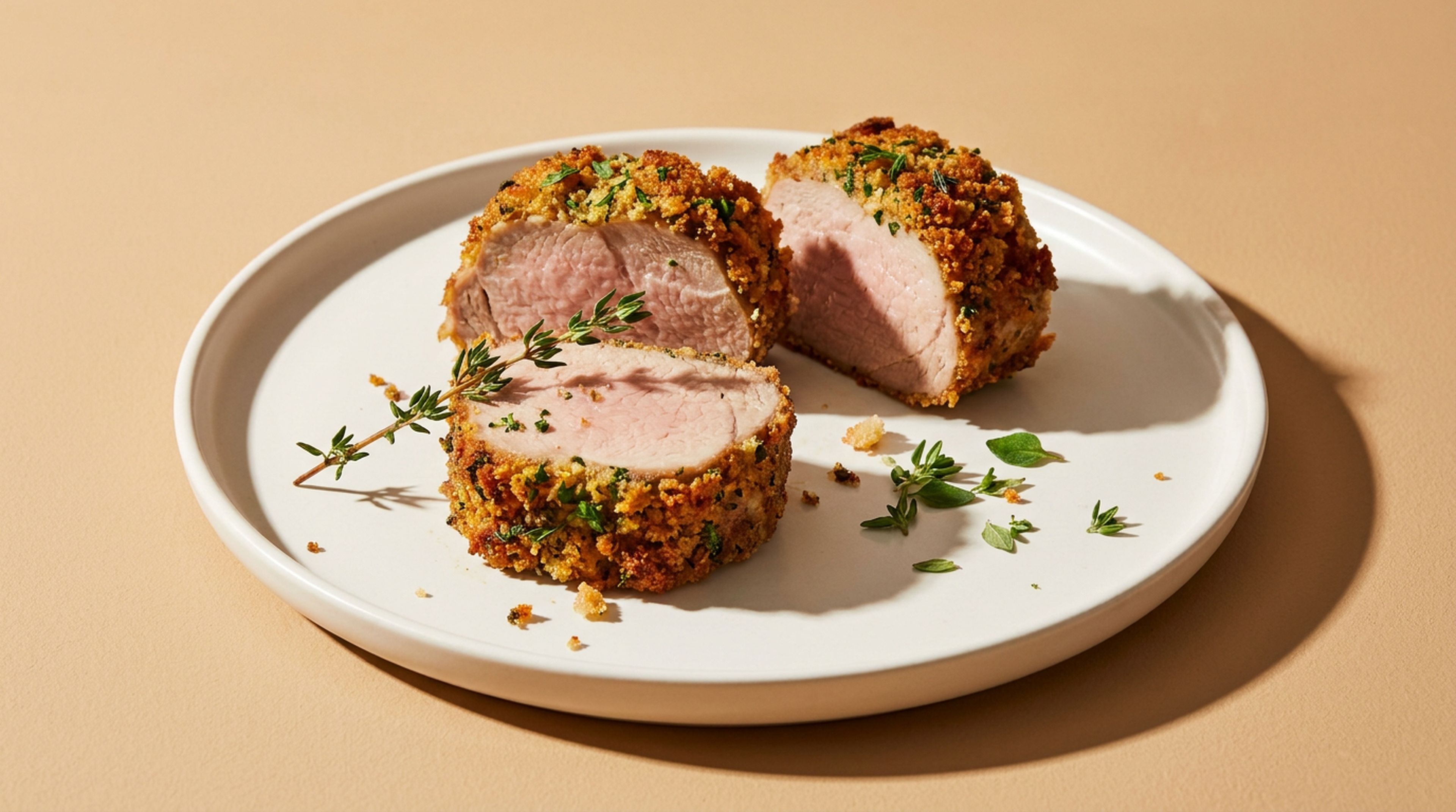 Saftiges Schweinefilet mit Kräuterkruste aus dem Ofen