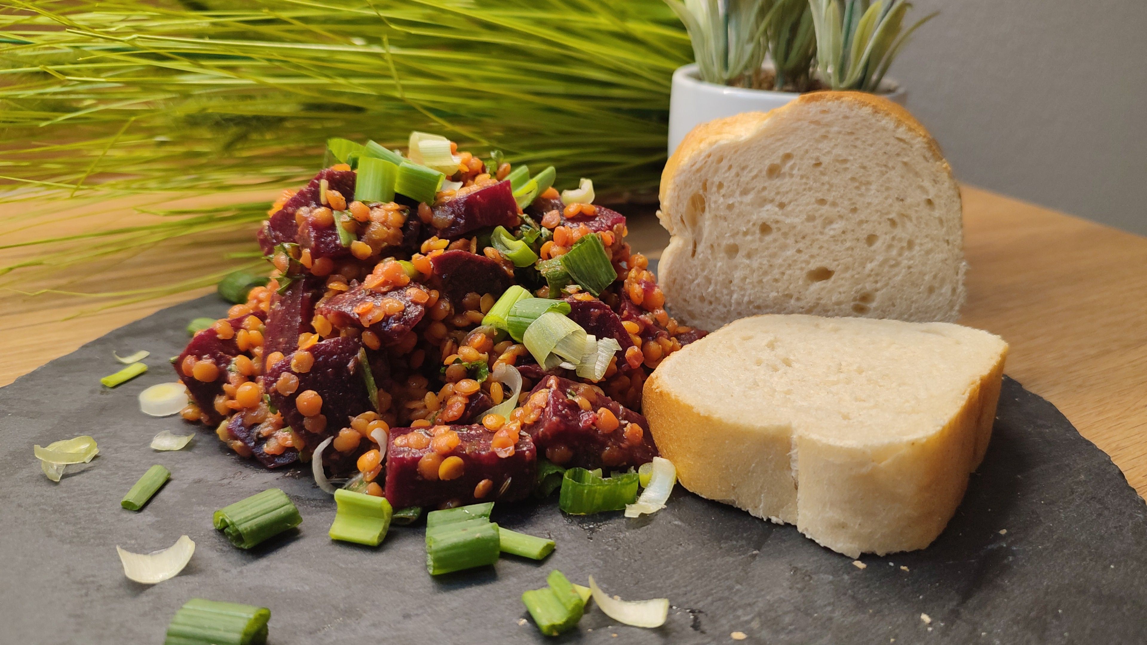 Linsen-Salat mit roter Bete