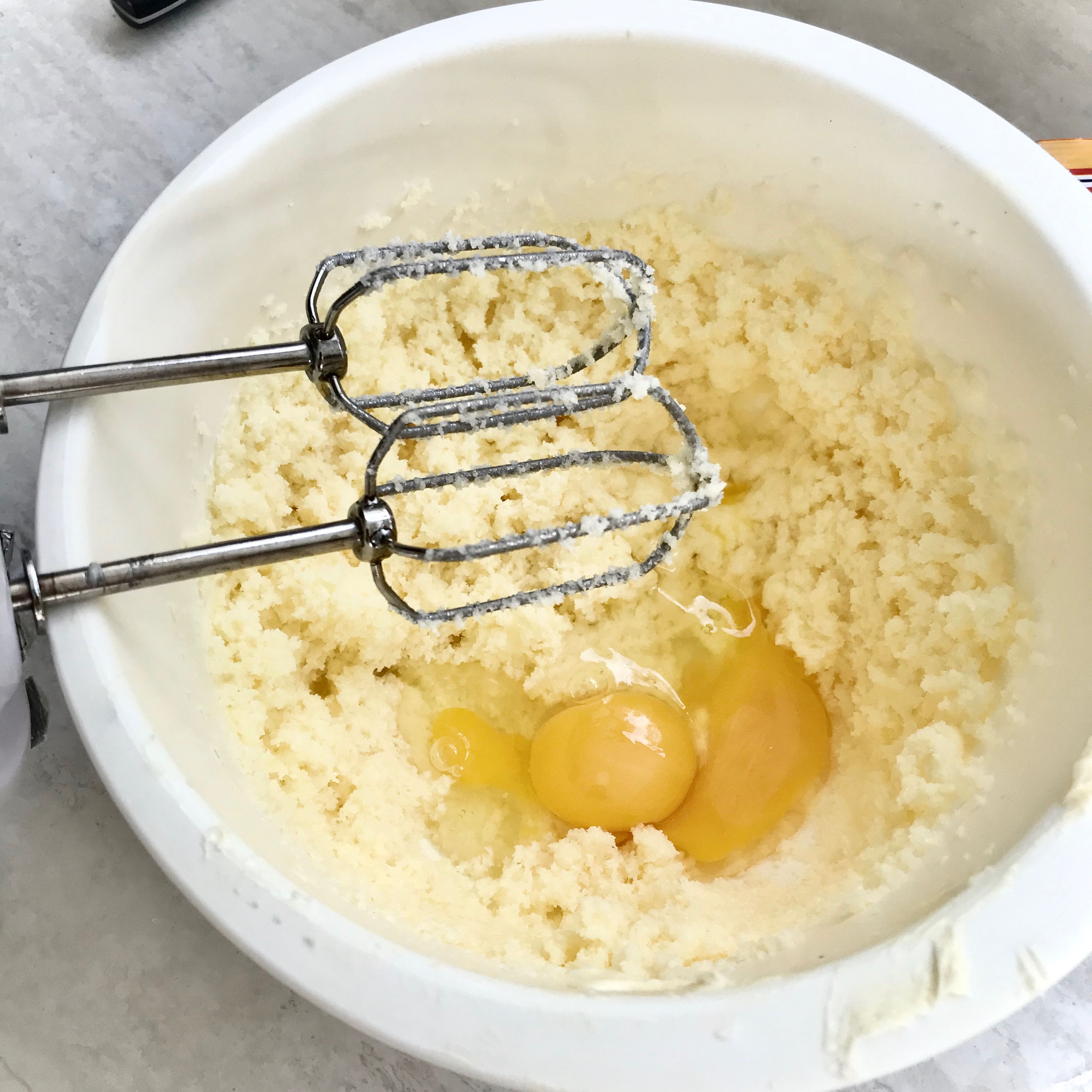 Add eggs and continue mixing