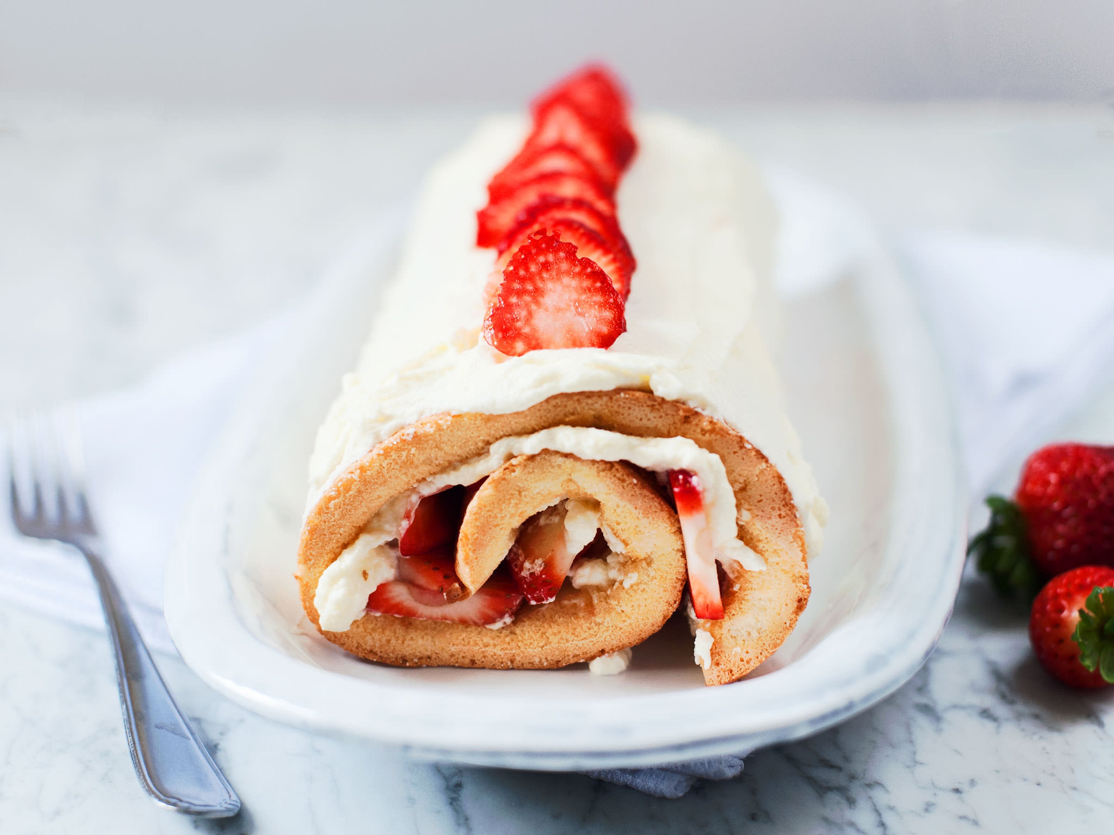 Strawberry Swiss roll