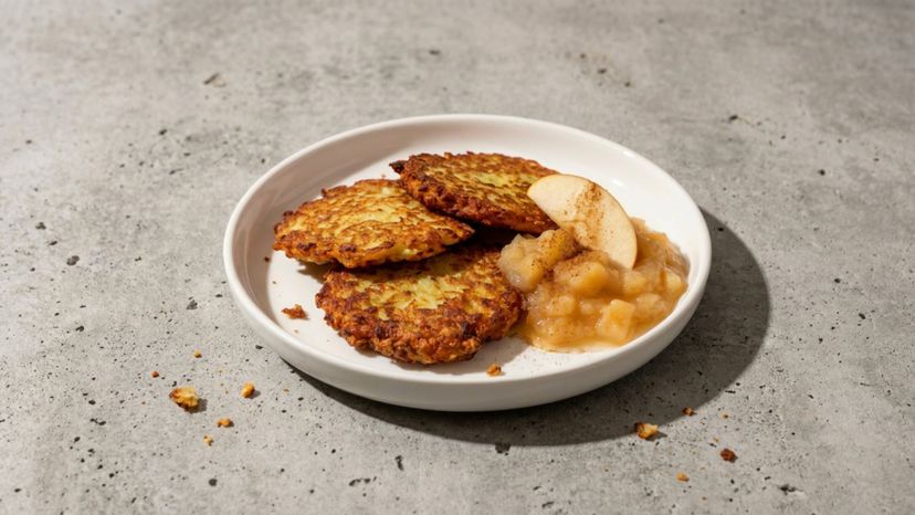 Vegane Kartoffelpuffer mit Apfelmus: der knusprige Klassiker ganz ohne Ei