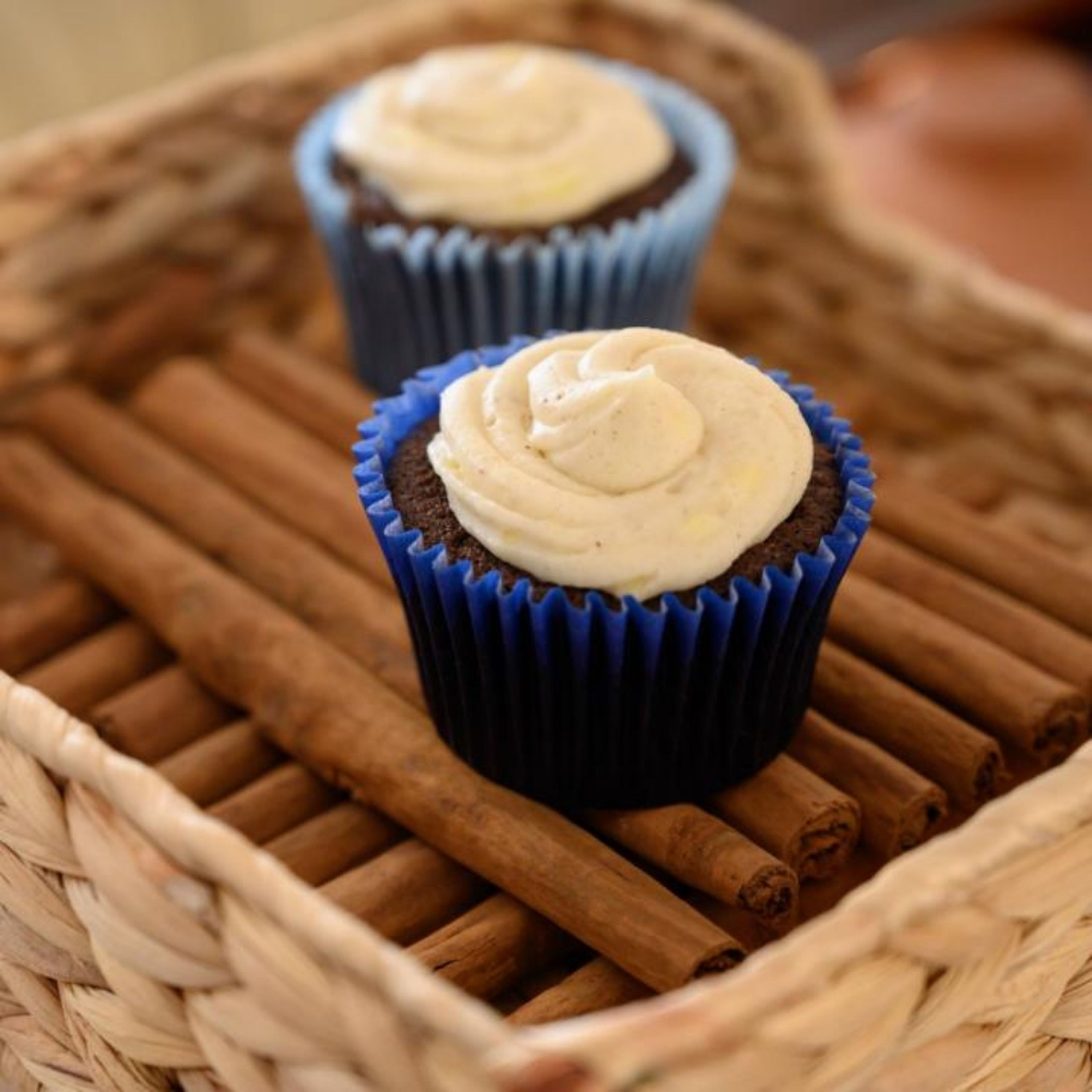 Mexican Chocolate Cupcakes with Cinnamon Frosting
