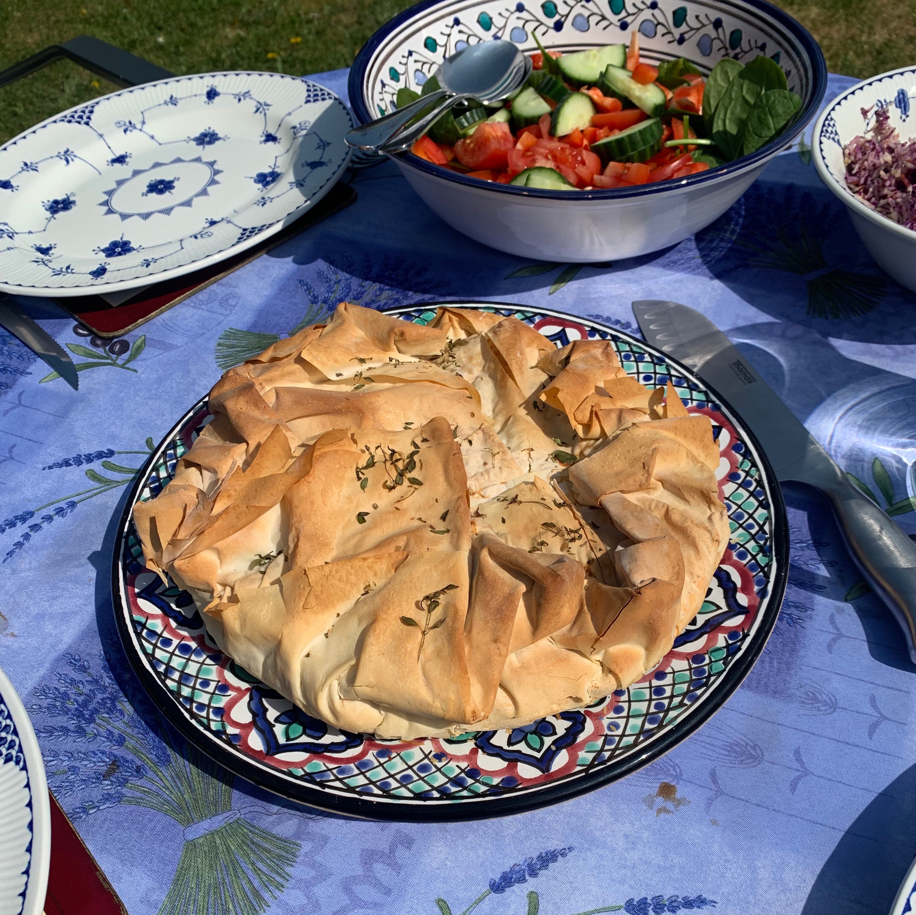 Spinach and feta filo pie