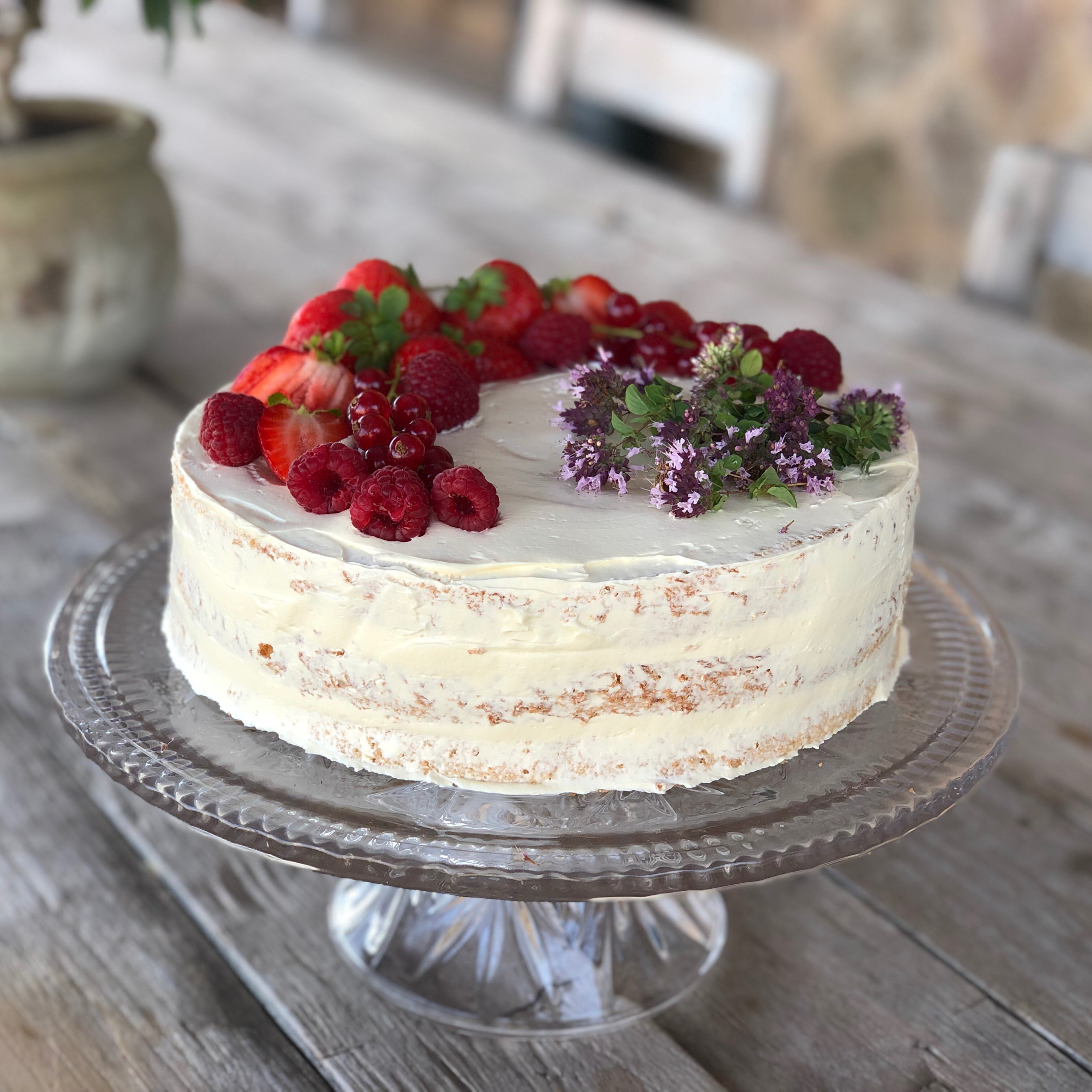 Strawberry Chiffon Cake with Russian Buttercream