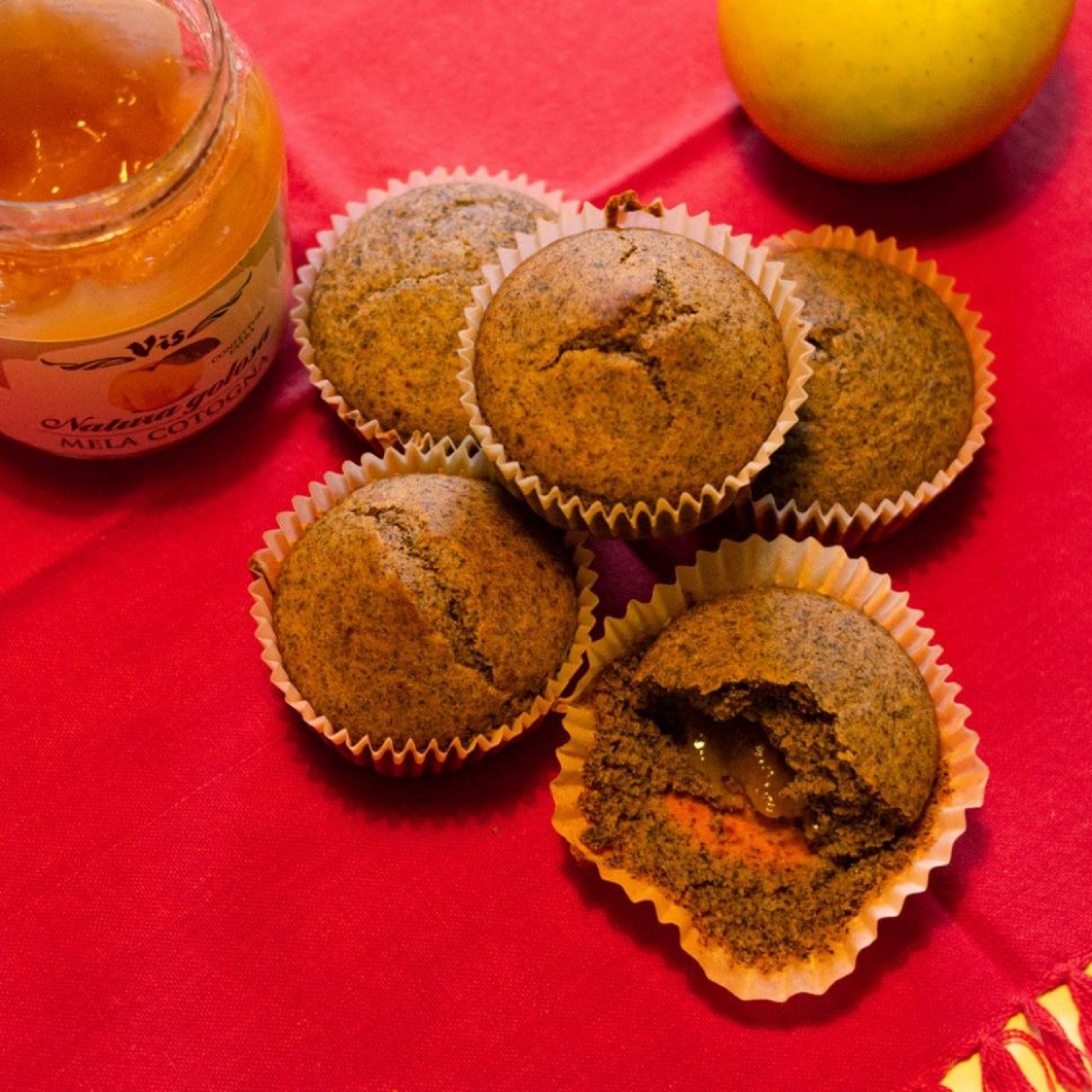 Apple jam stuffed cupcakes
