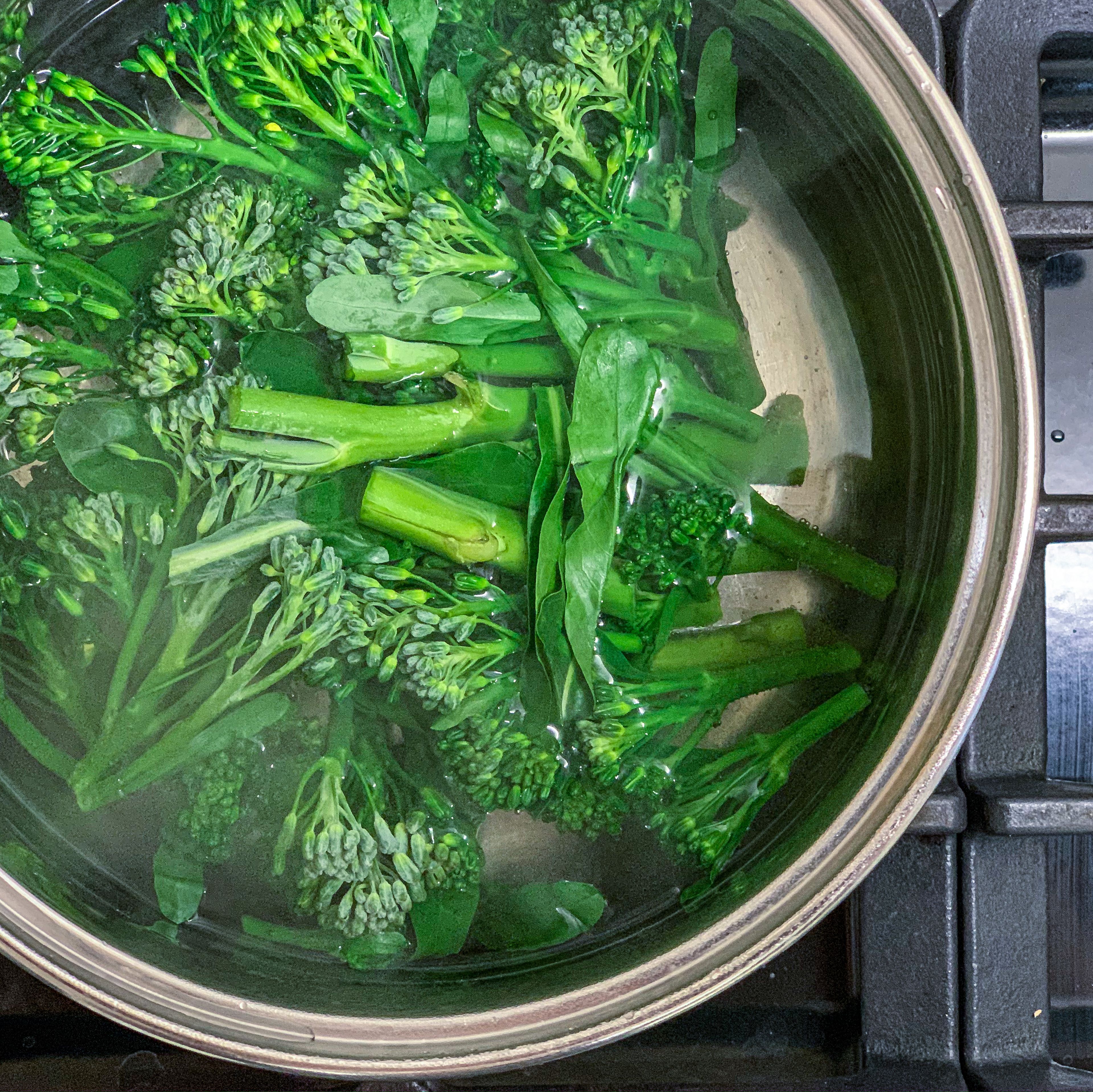Boil Chinese Broccoli (Tenderstem Broccoli) for 5-8 minutes.