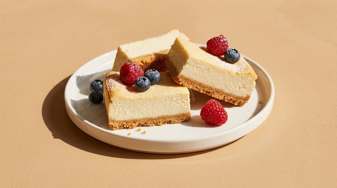 Cremige Cheesecake-Bars mit Keksboden vom Blech