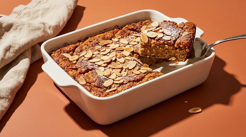 Baked Oats mit Mandelcroissant-Geschmack