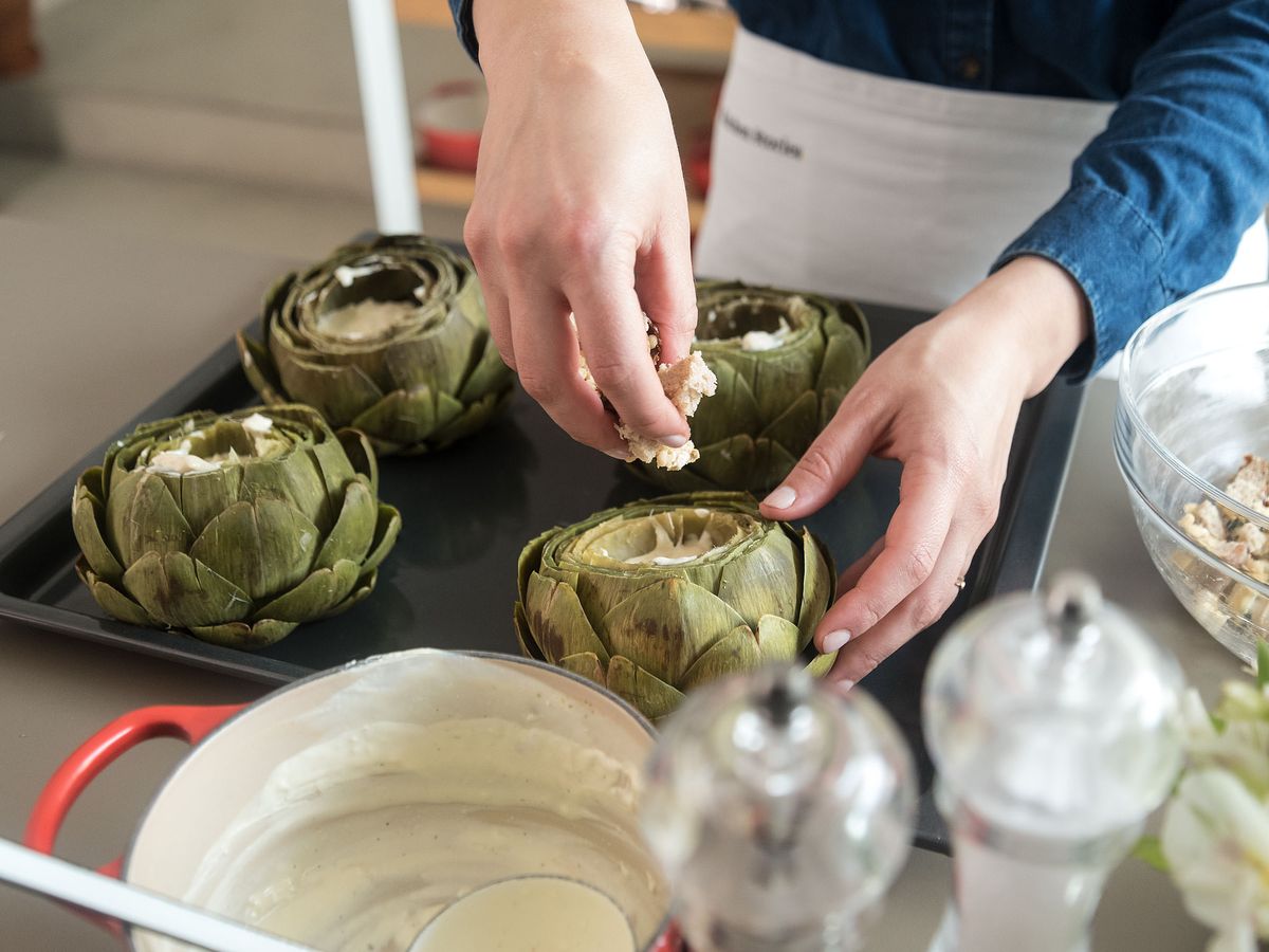Gefüllte Artischocken mit Ziegenkäse | Rezept | Kitchen Stories