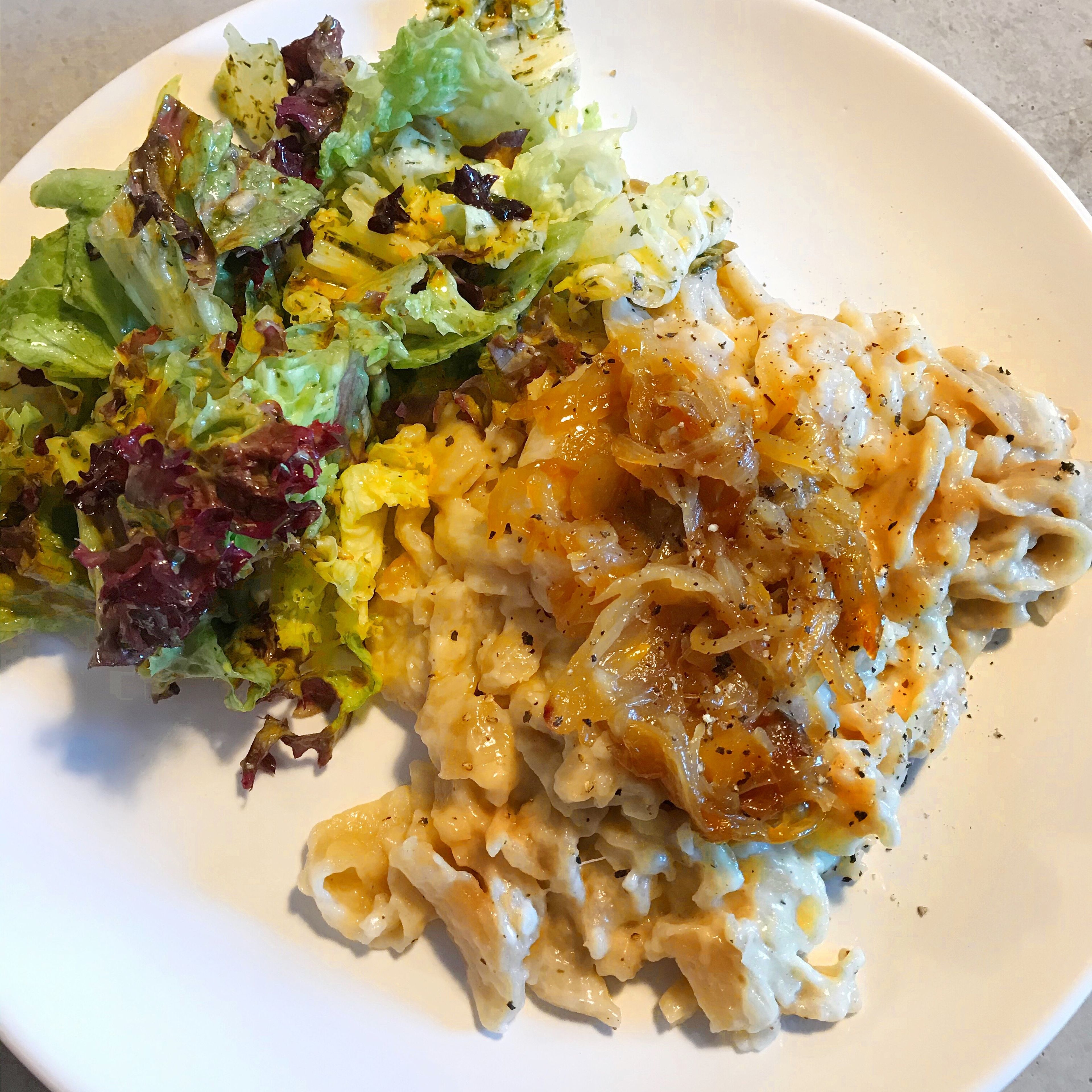 Vegane schwäbische Käsespätzle