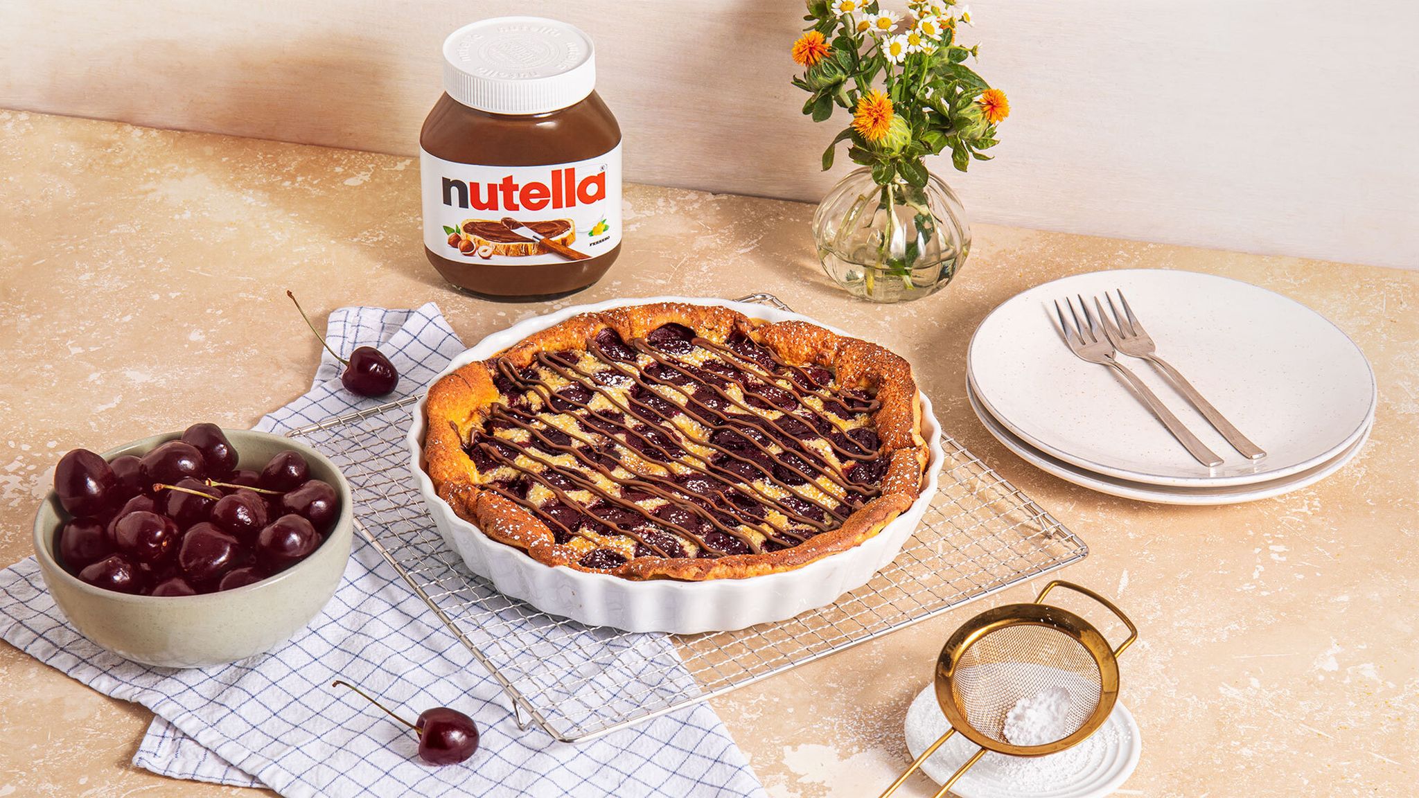 Kirschauflauf mit nutella® | Rezept | Kitchen Stories