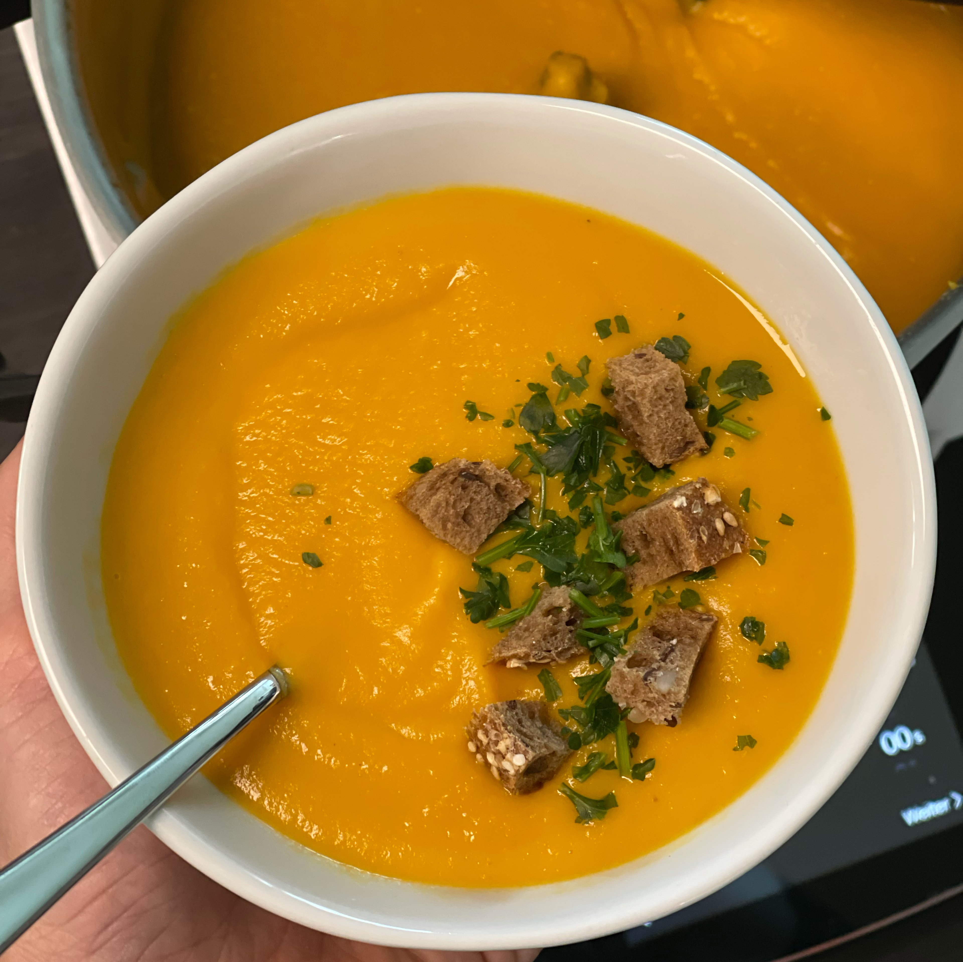 Süßkartoffelsuppe aus dem Cookit