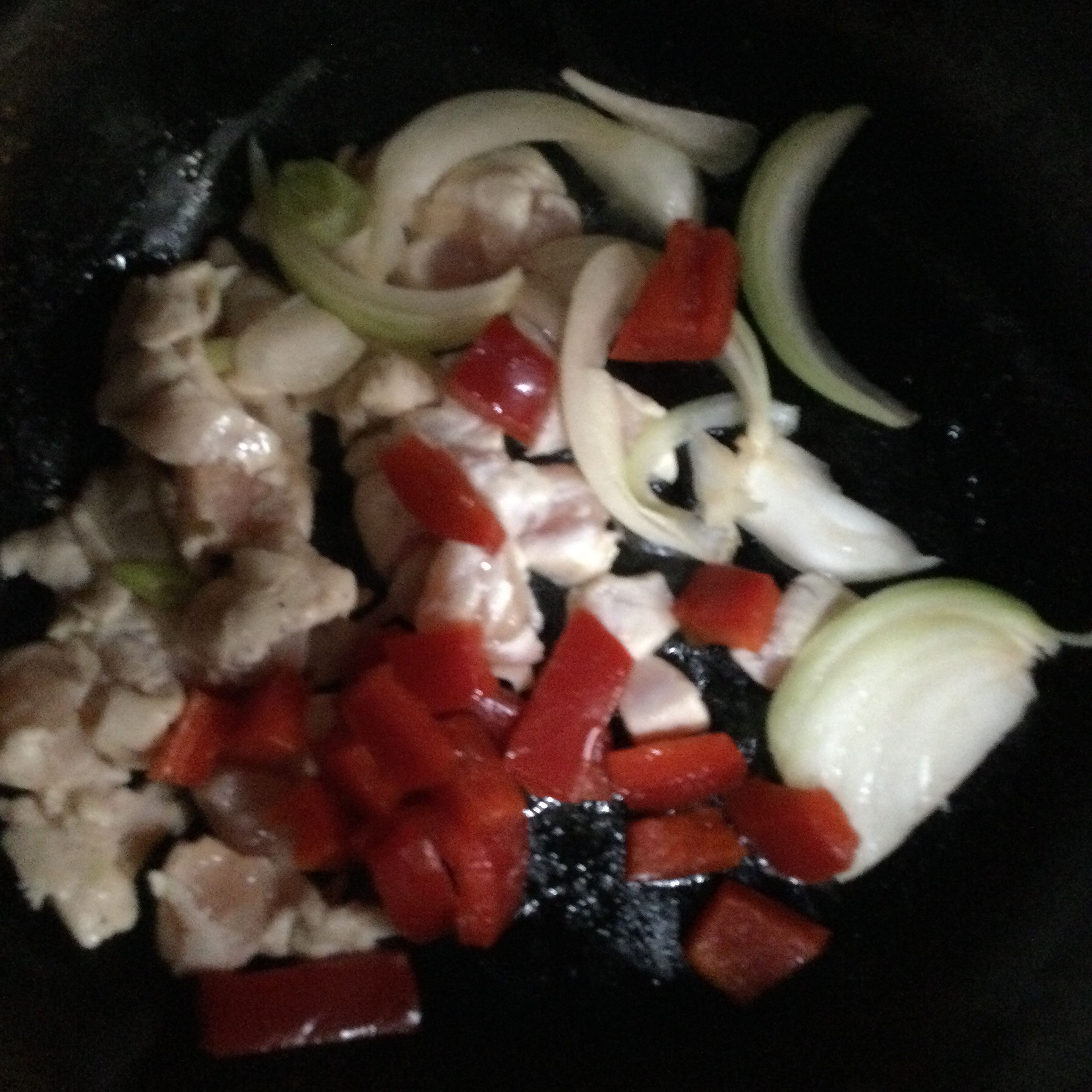 Put ingredients onion and bell pepper mix until maxture