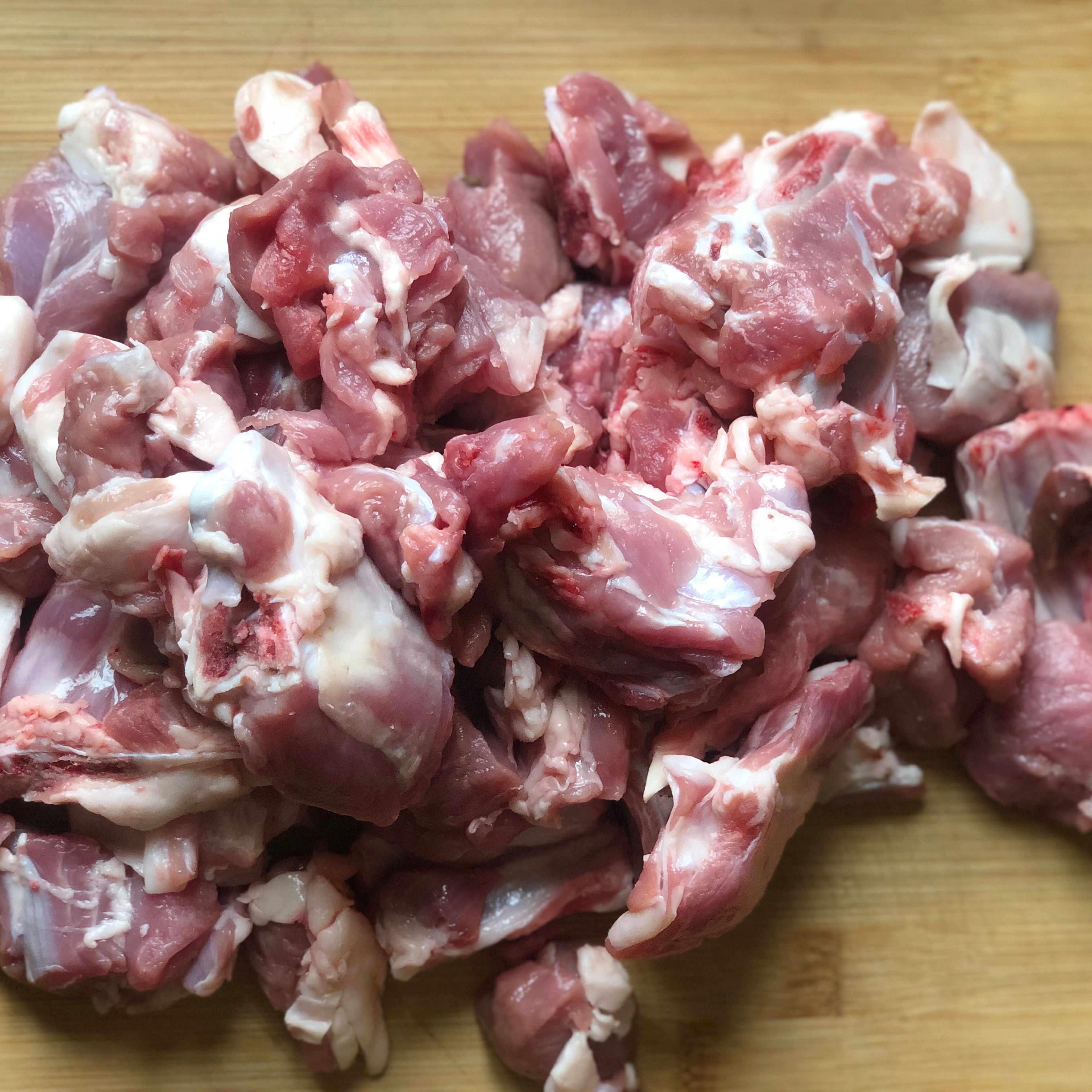 first of all we must cut the lamb leg in desirable slices . also slices of lamb fillet or lamb shoulder can be added it’s up to you