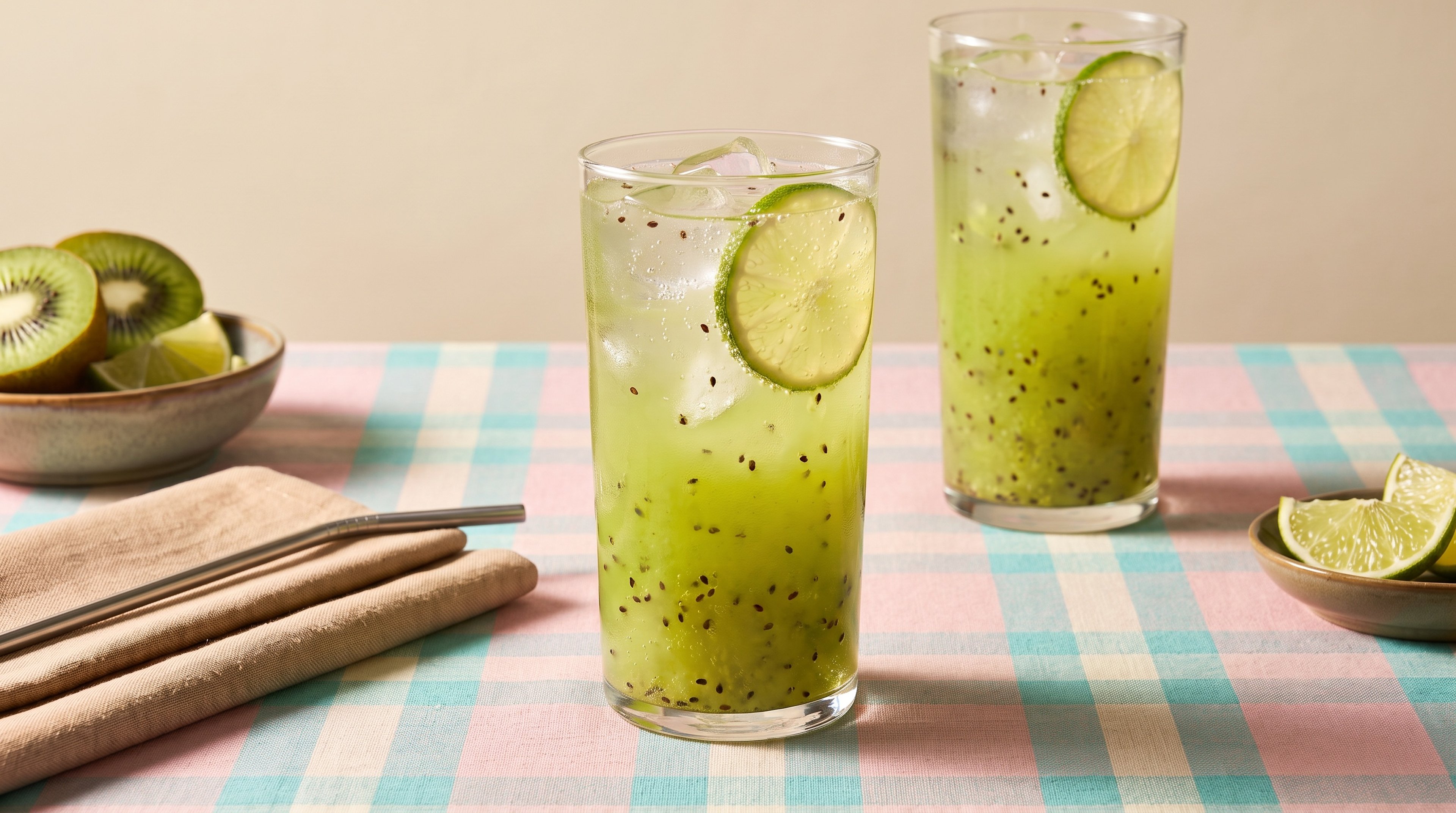 Grüner Erfrischungsbooster mit Kick: Kiwi-Limonade mit Ingwer selber machen