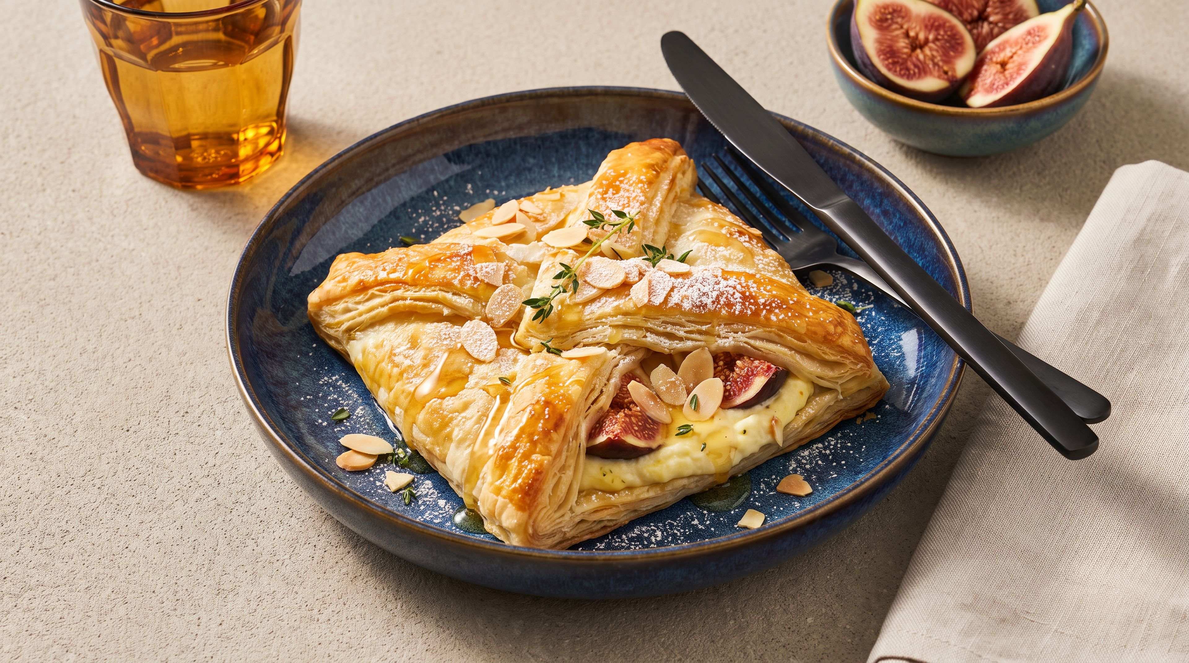 Knusprige Blätterteigtaschen mit Ricotta und Feigen aus der Heißluftfritteuse