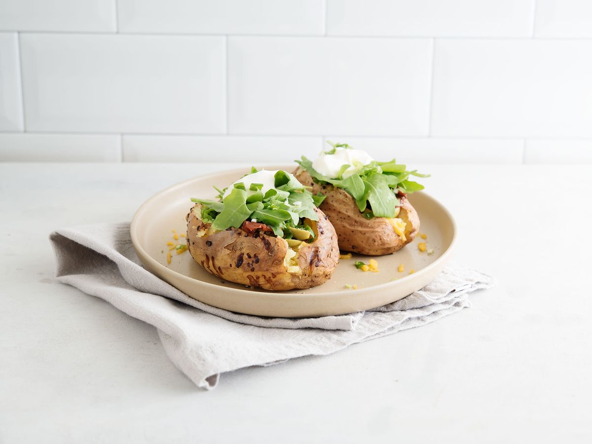 Loaded baked potatoes | Recipe | Kitchen Stories