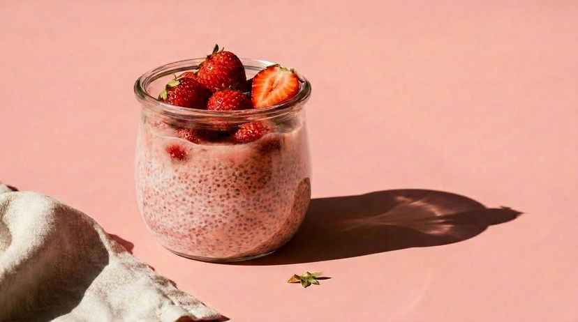 Erdbeer-Rhabarber-Chiapudding