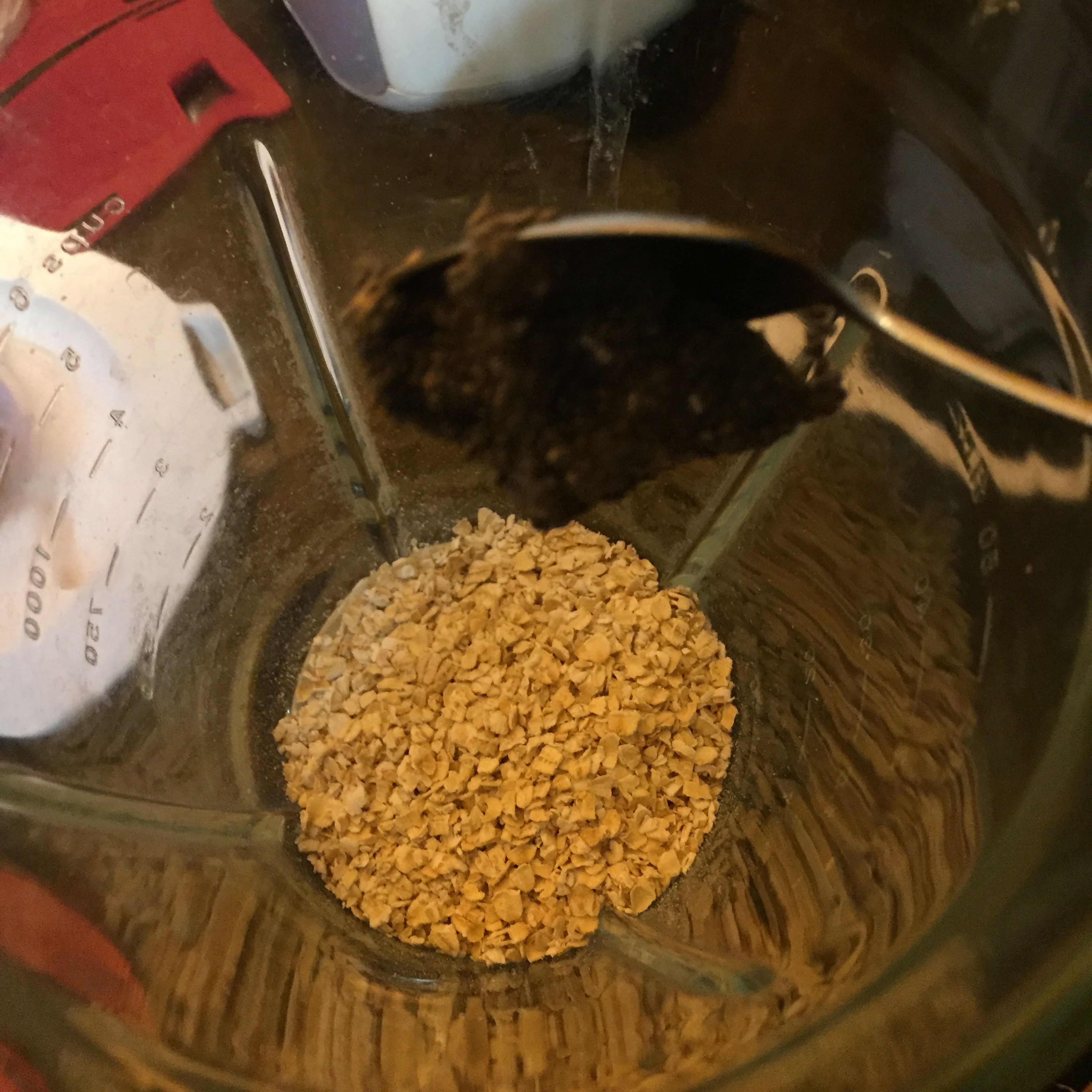 Half table spoon chia seeds already boil at the warm water bowl