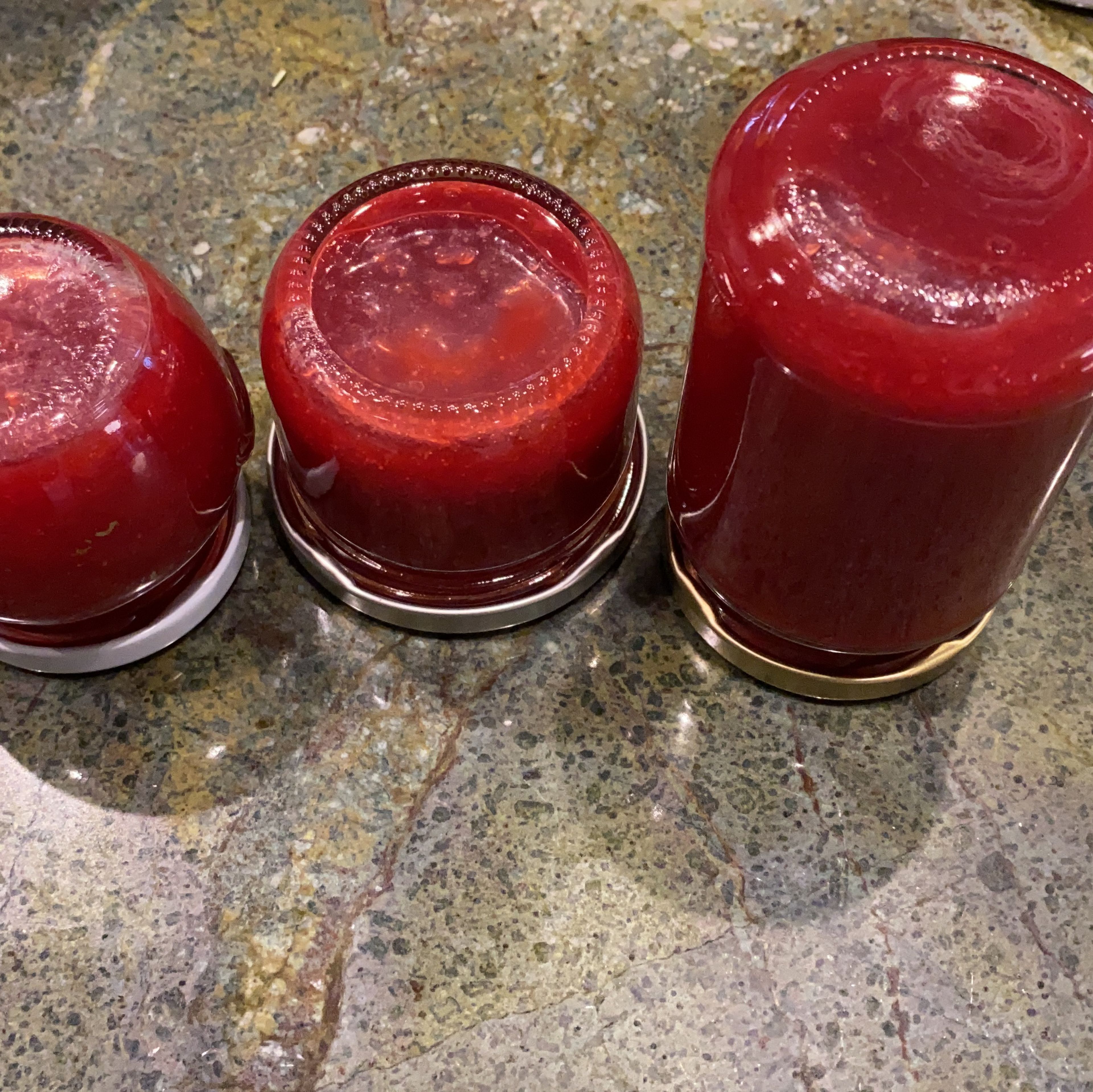 Marmelade in sterile Gläser bis zum Rand abfüllen und umgedreht auskühlen lassen.