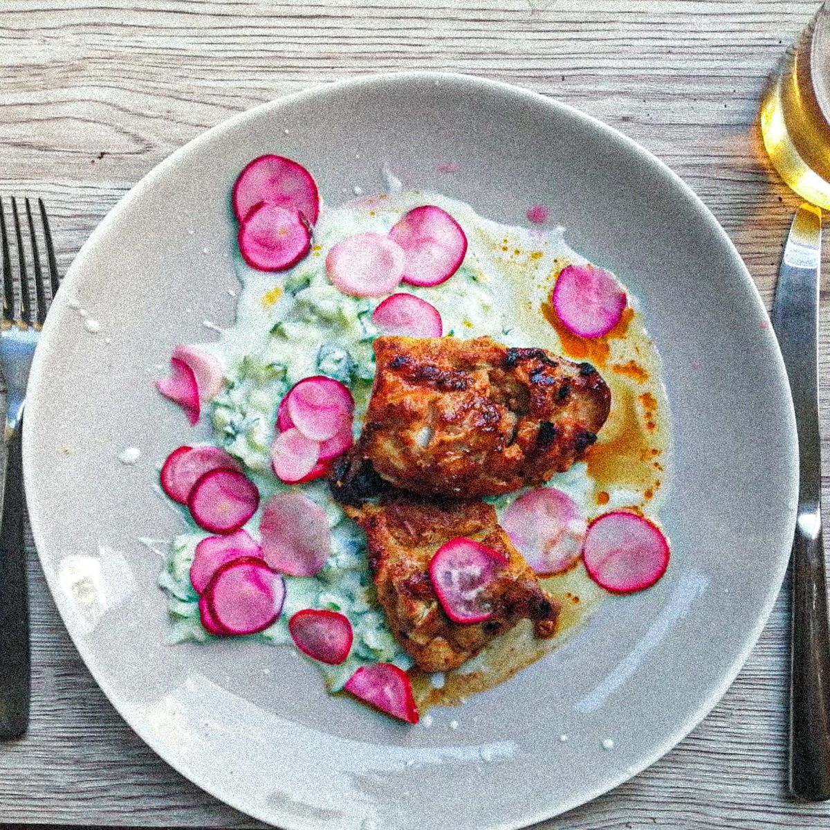 Chicken, Yoghurt, Cucumber, Radishes. | Recipe | Kitchen Stories