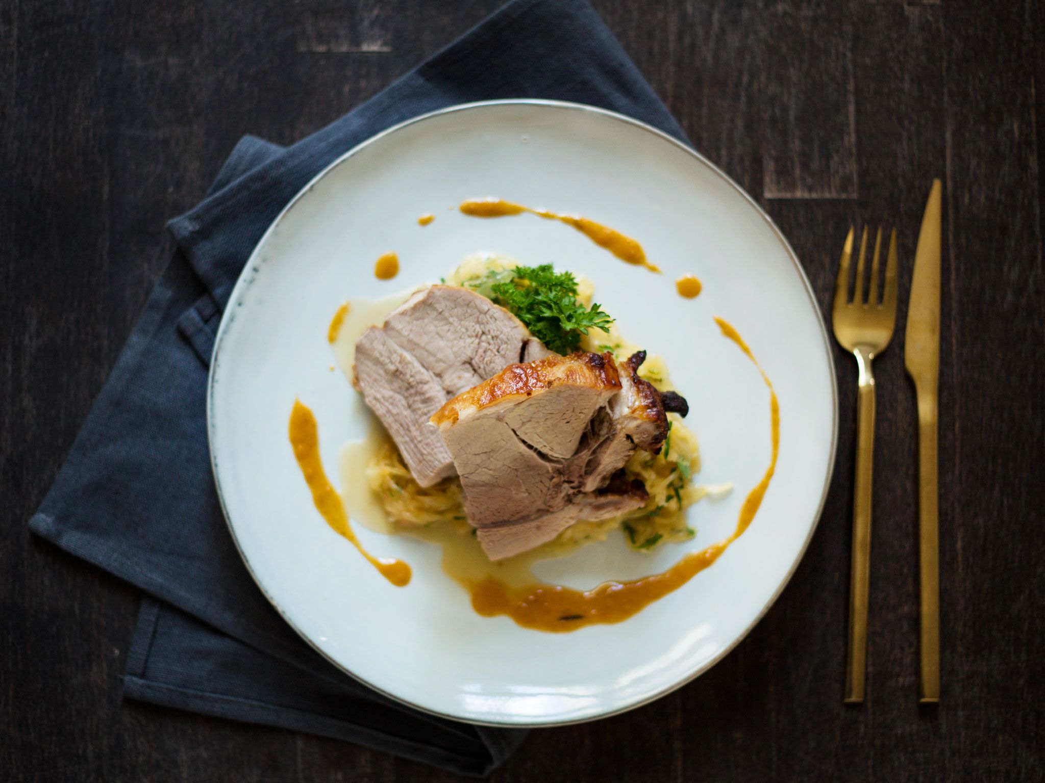 German pork roast with sauerkraut Recipe Kitchen Stories