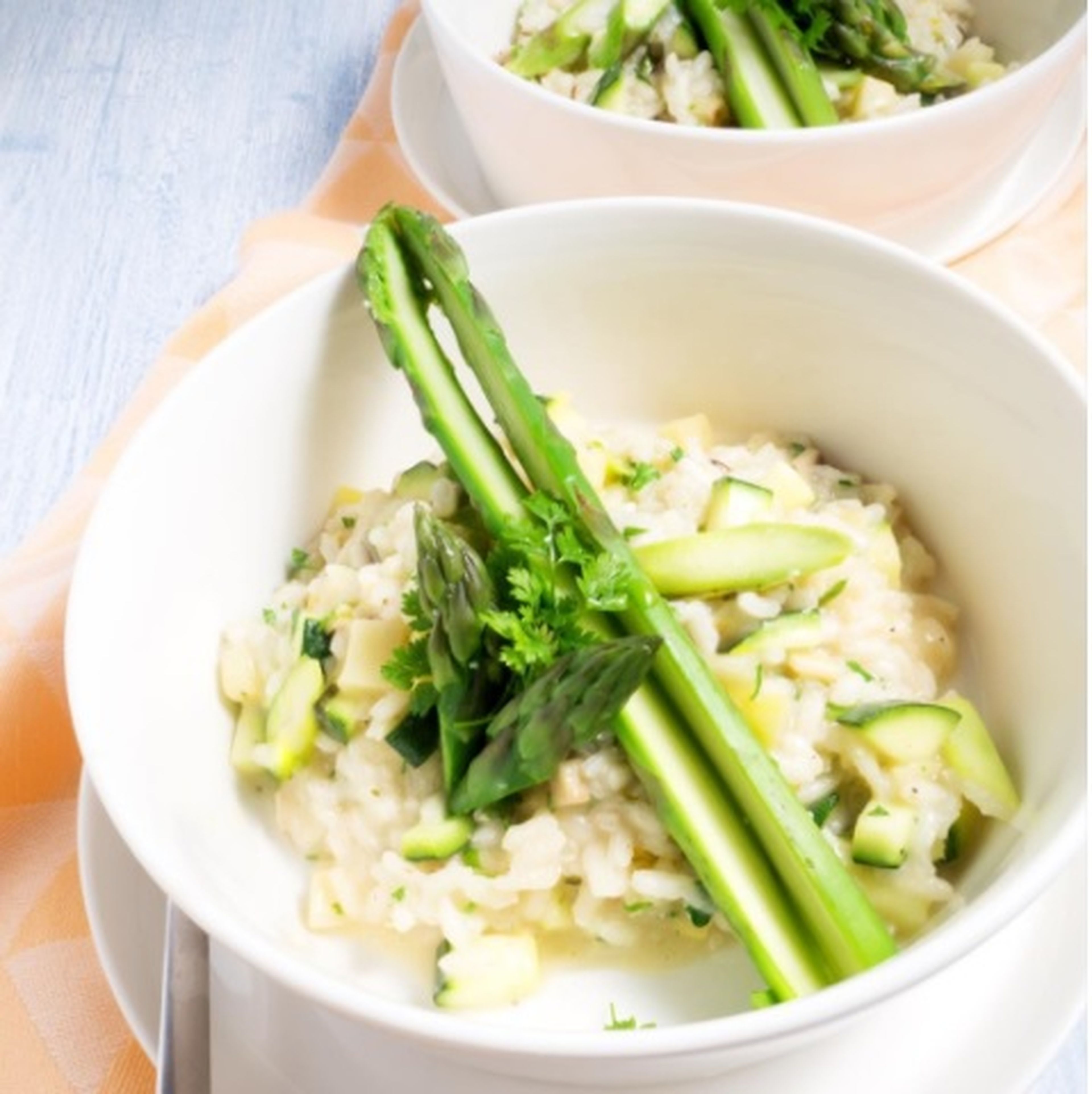 Green asparagus risotto