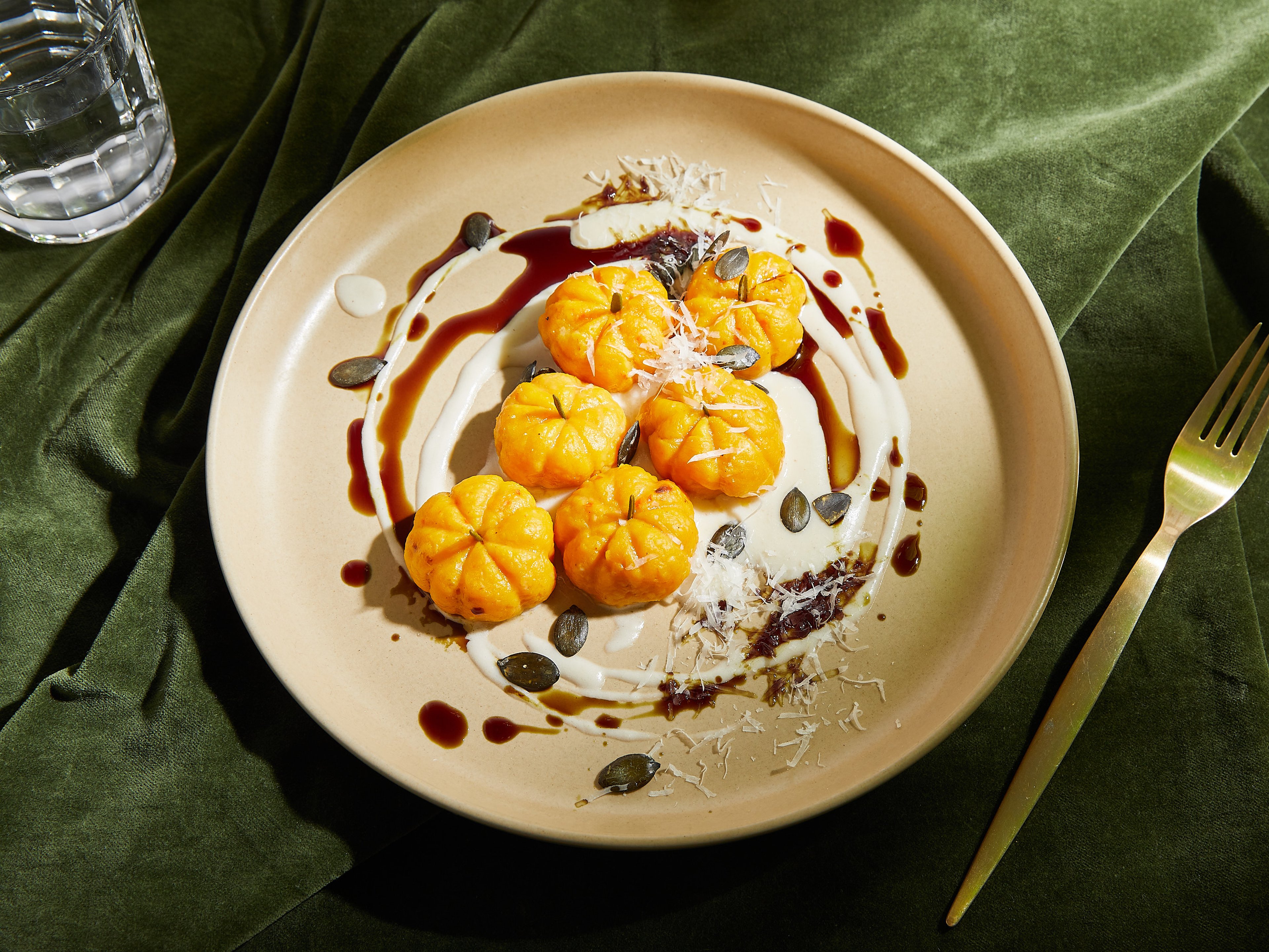 Pumpkin gnocchi with Parmesan sauce