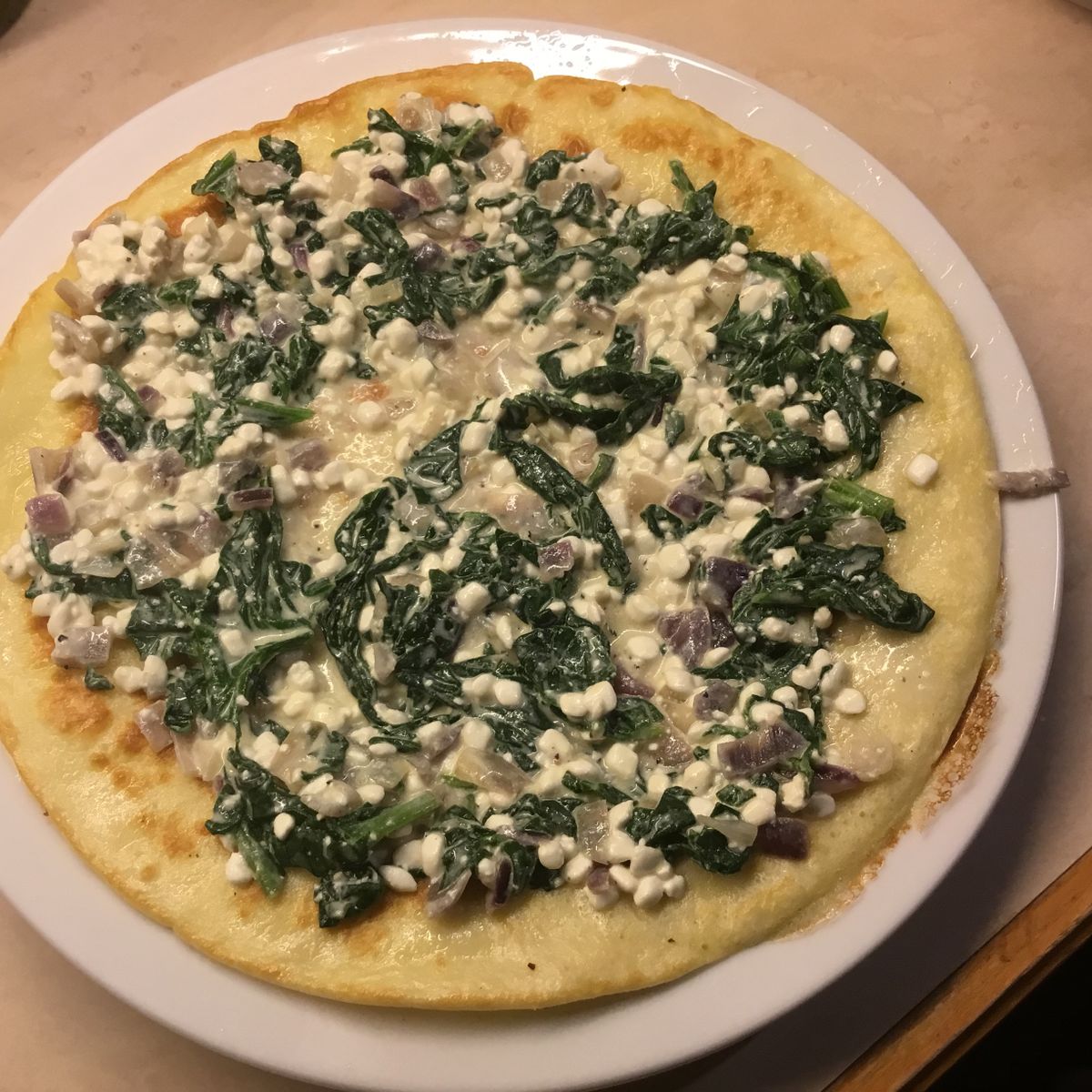 Pfannkuchen mit Hüttenkäse/Spinatfüllung | Rezept | Kitchen Stories