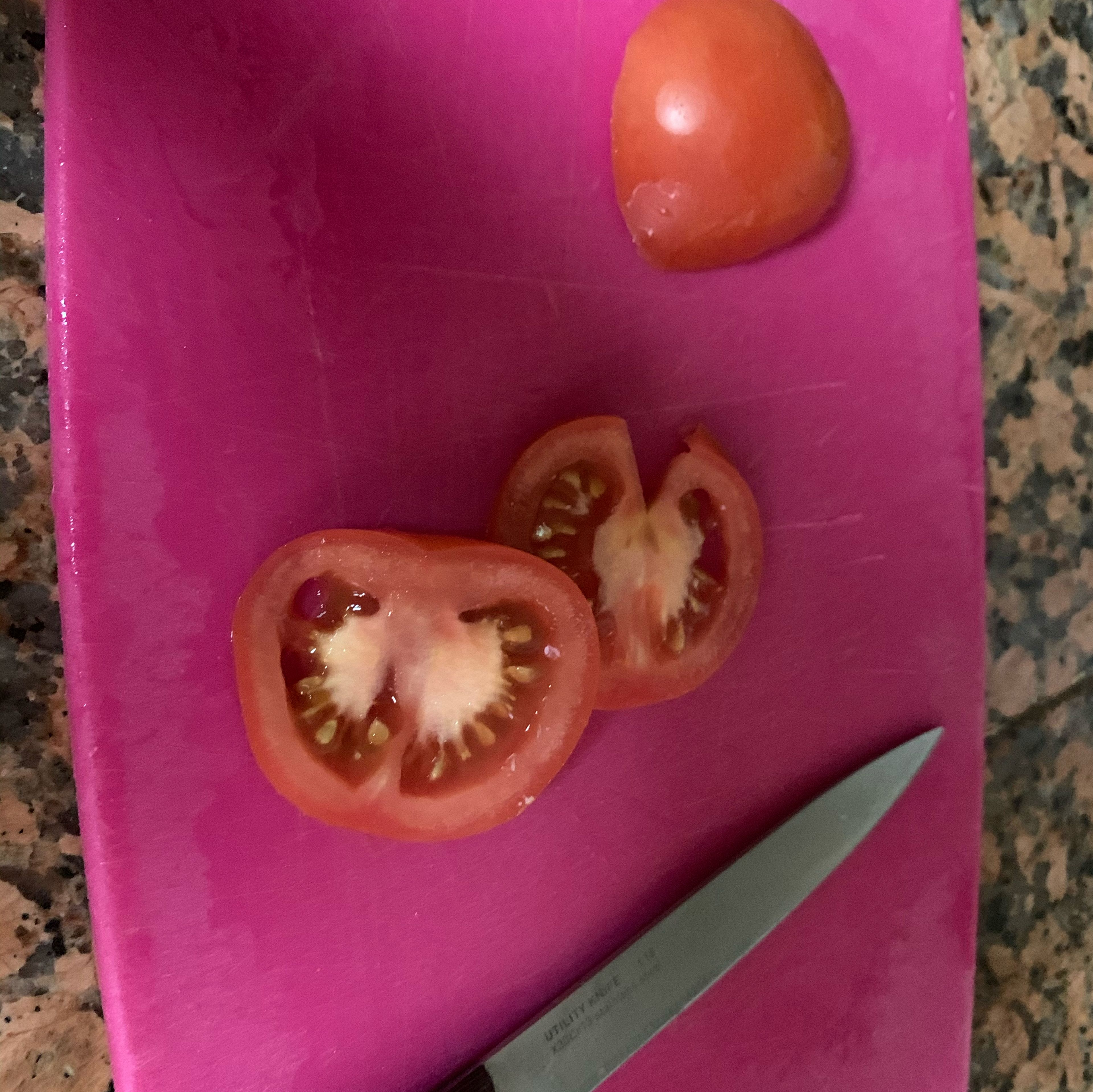 Have two slices from the tomato