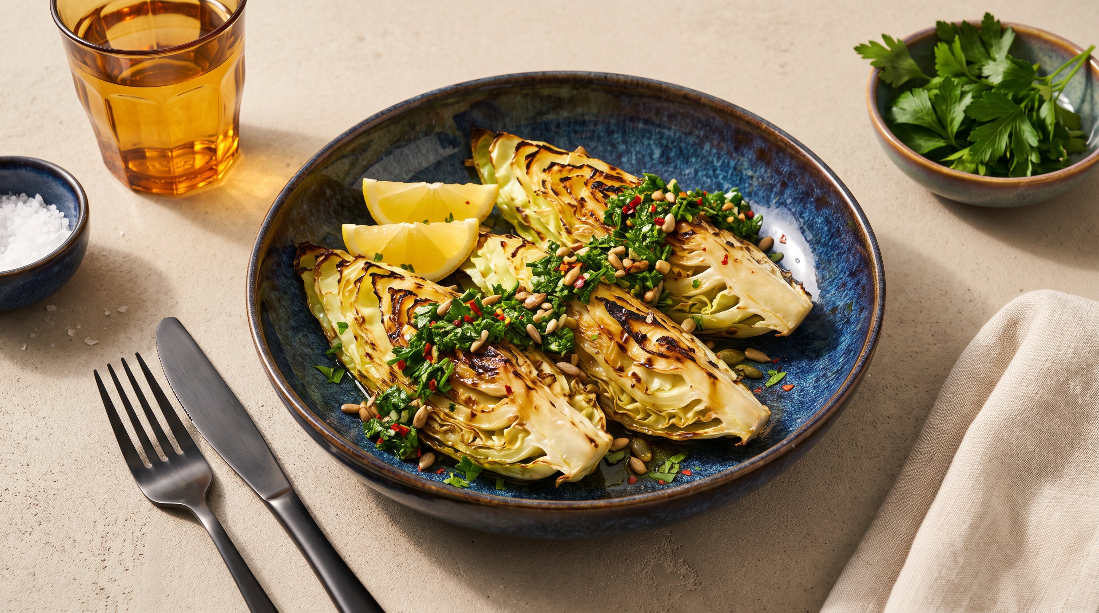 Gegrillter Spitzkohl mit Chimichurri: So wird das zarte Gemüse zum Star vom Rost