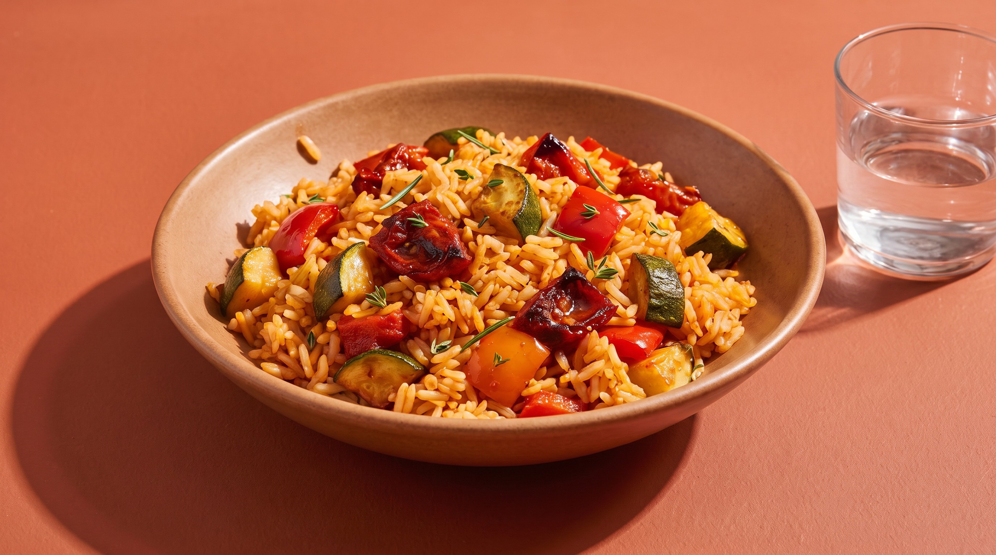 Die geht immer! Schnelle Reispfanne mit Zucchini und Tomaten