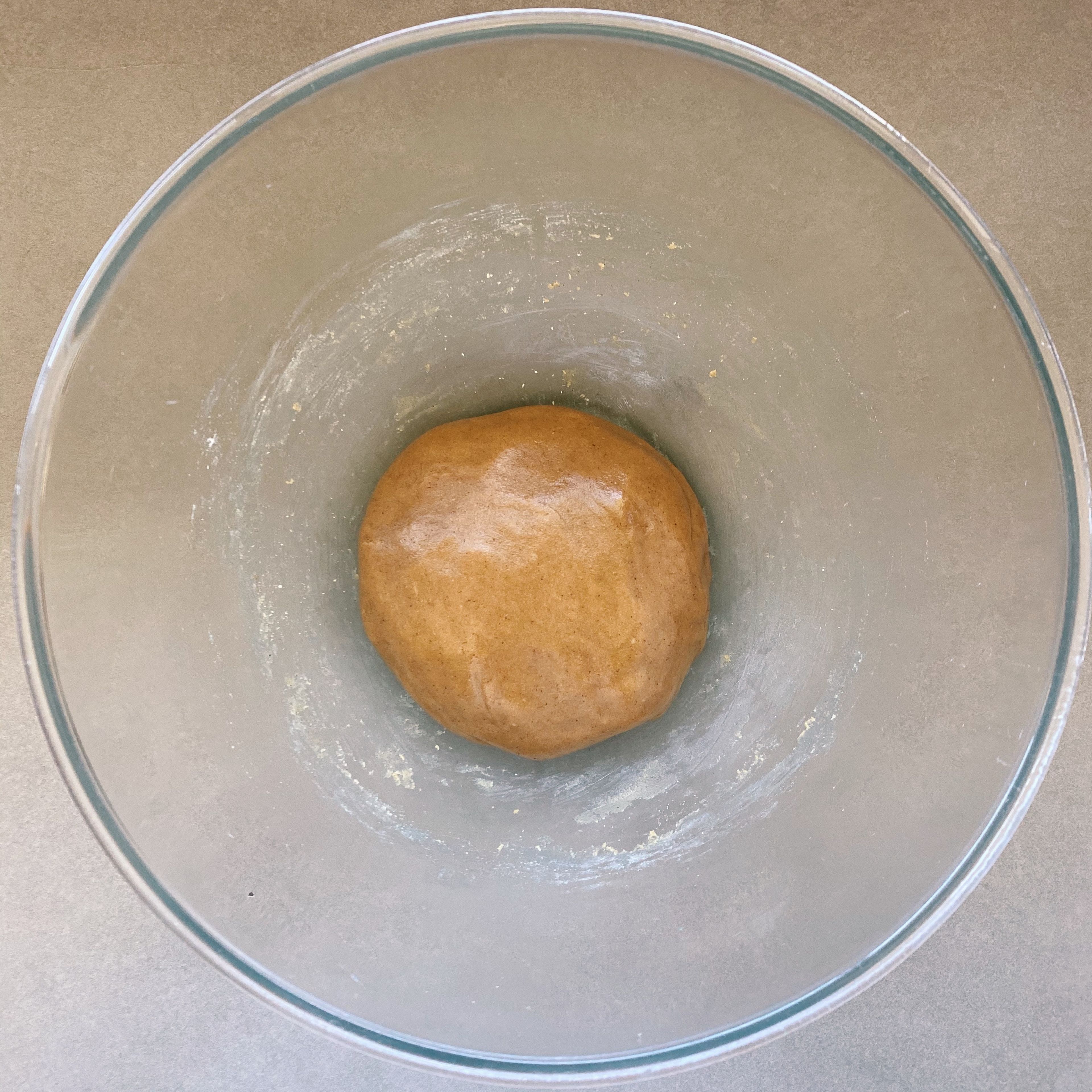 Transfer the butter mixture to a large bowl and beat for 2-3 minutes. Beat in the flour mixture in small increments, until well combined. Mould into a dough with hands.