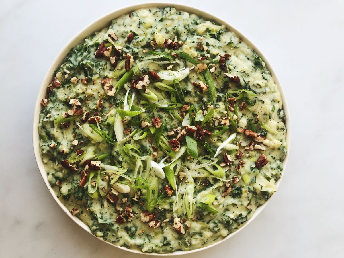 Vegan creamy mashed potatoes with kale | Recipe | Kitchen Stories