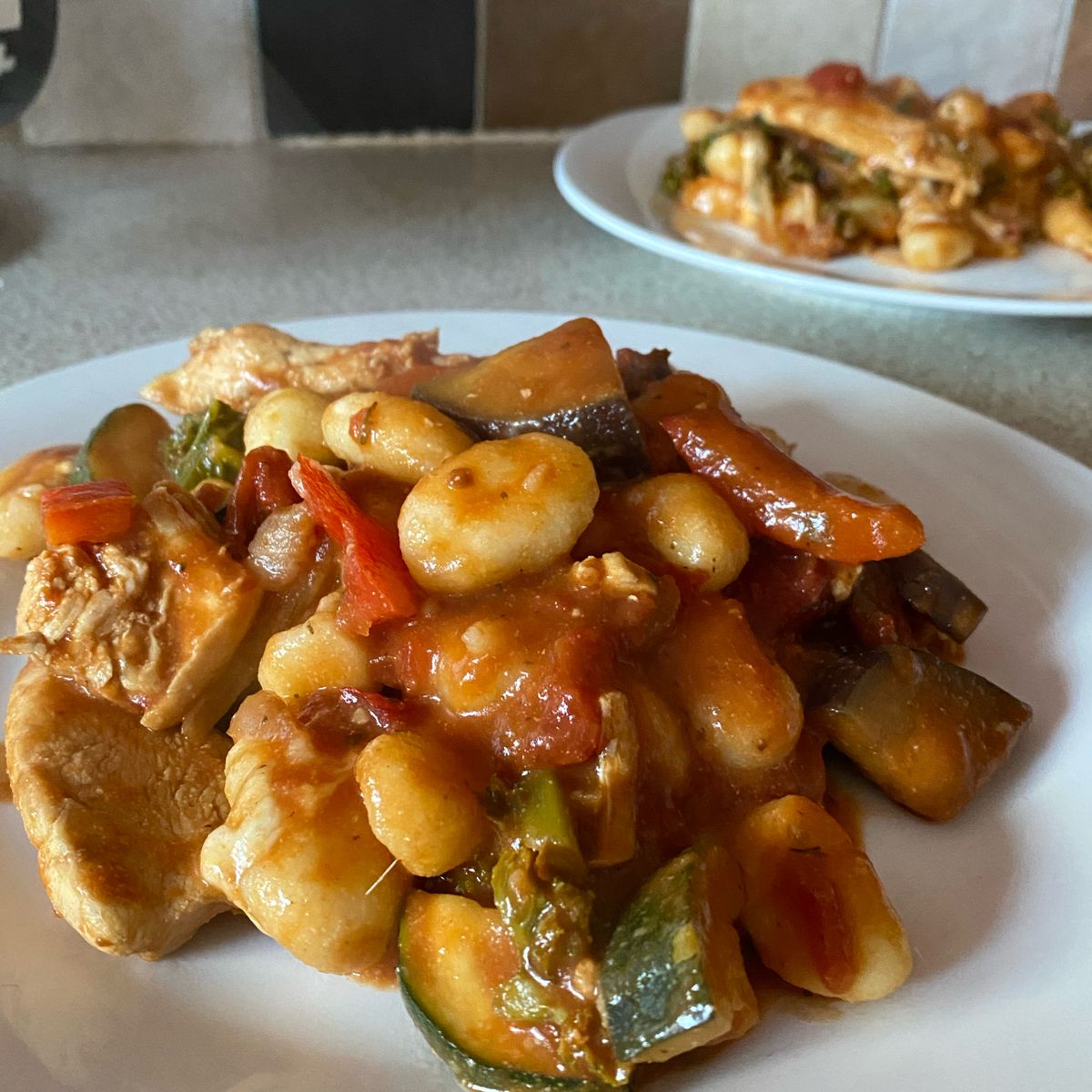 Gnocchi with chicken, tomato and vegetables | Recipe | Kitchen Stories