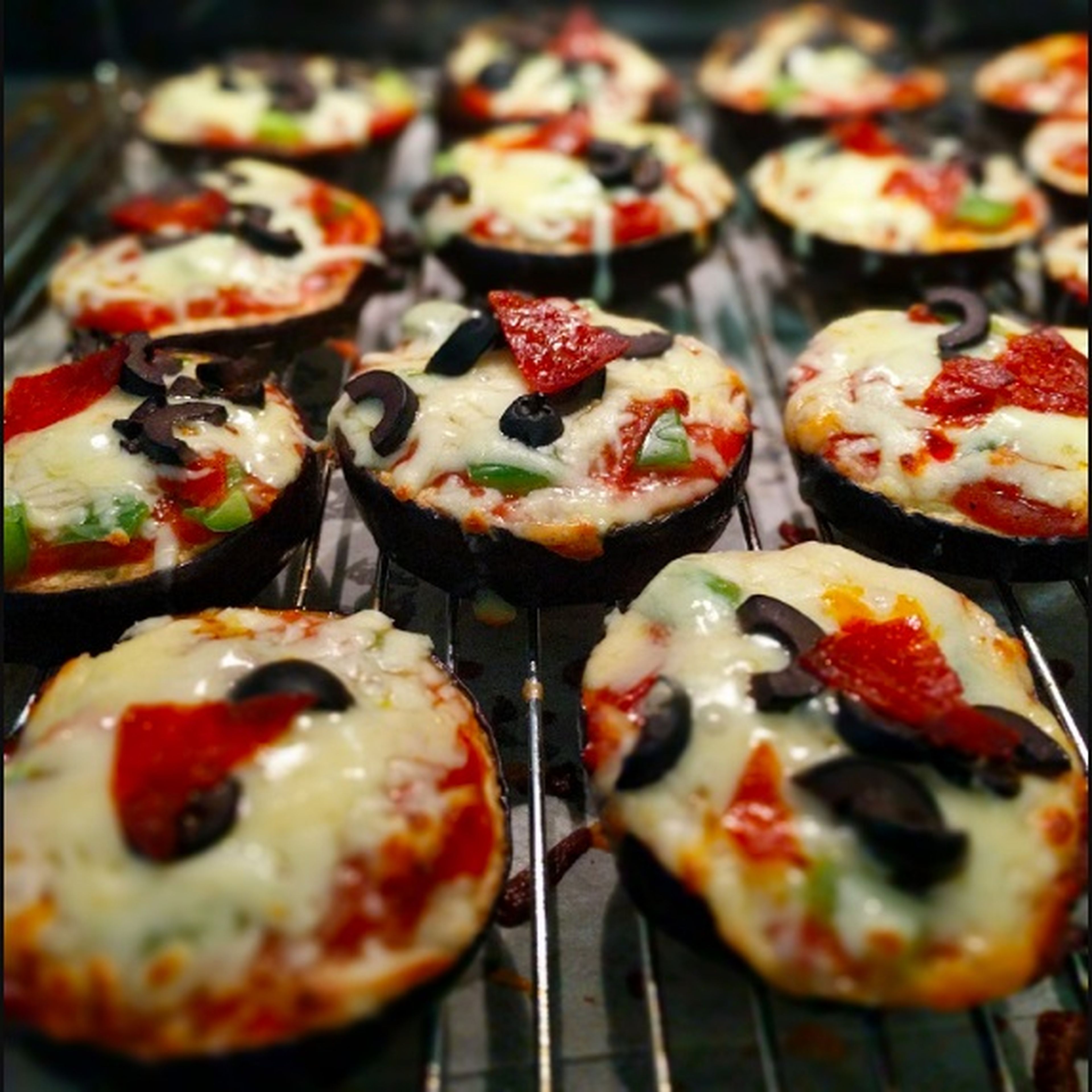 Mini eggplant pizzas