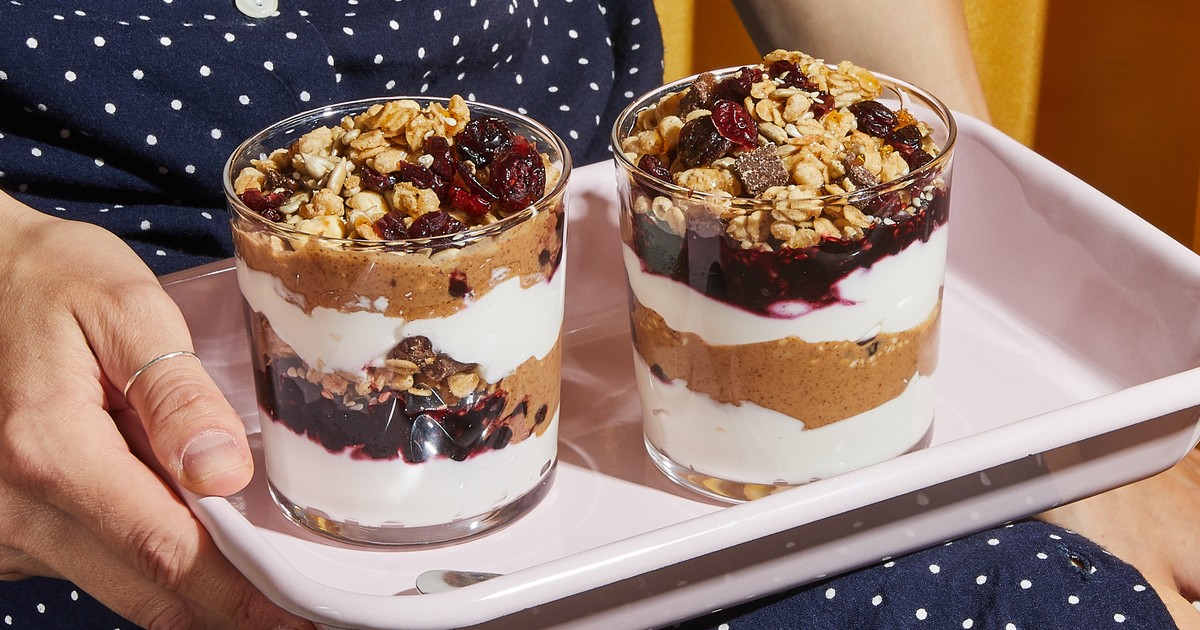 Makeahead layered yogurt and nut butter jars Recipe Kitchen Stories