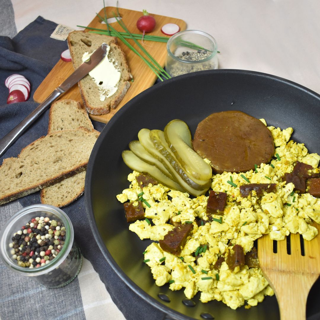 Veganes Rührei mit Seitan