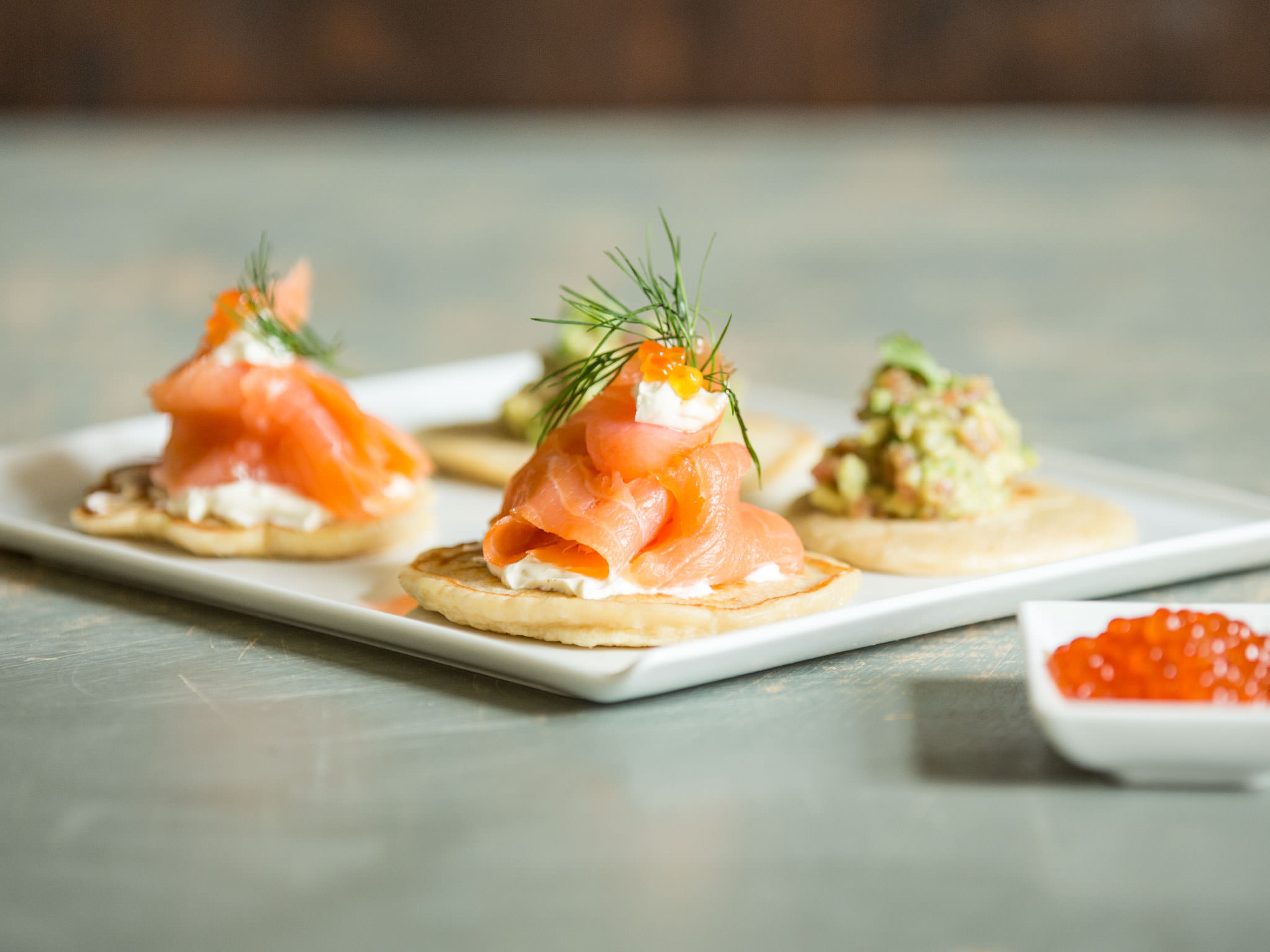 Blinis mit zwei Toppings