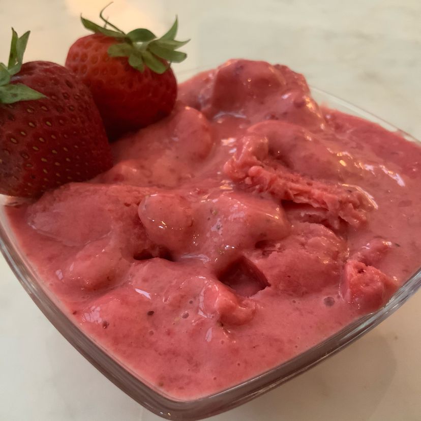 3-Ingredient Strawberry Yogurt Sorbet