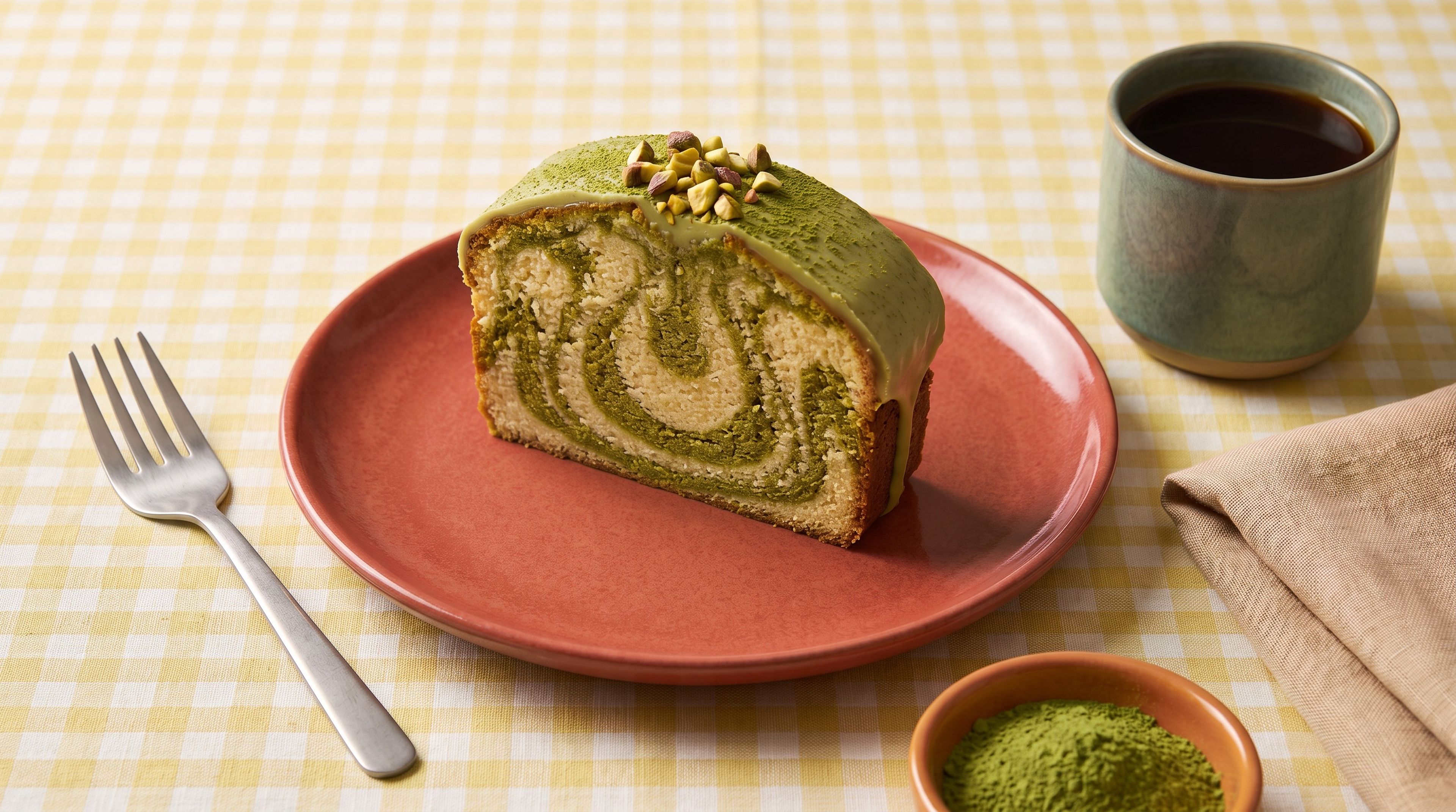 Grüner Twist für den Klassiker: So backst du einen saftigen Matcha-Marmorkuchen