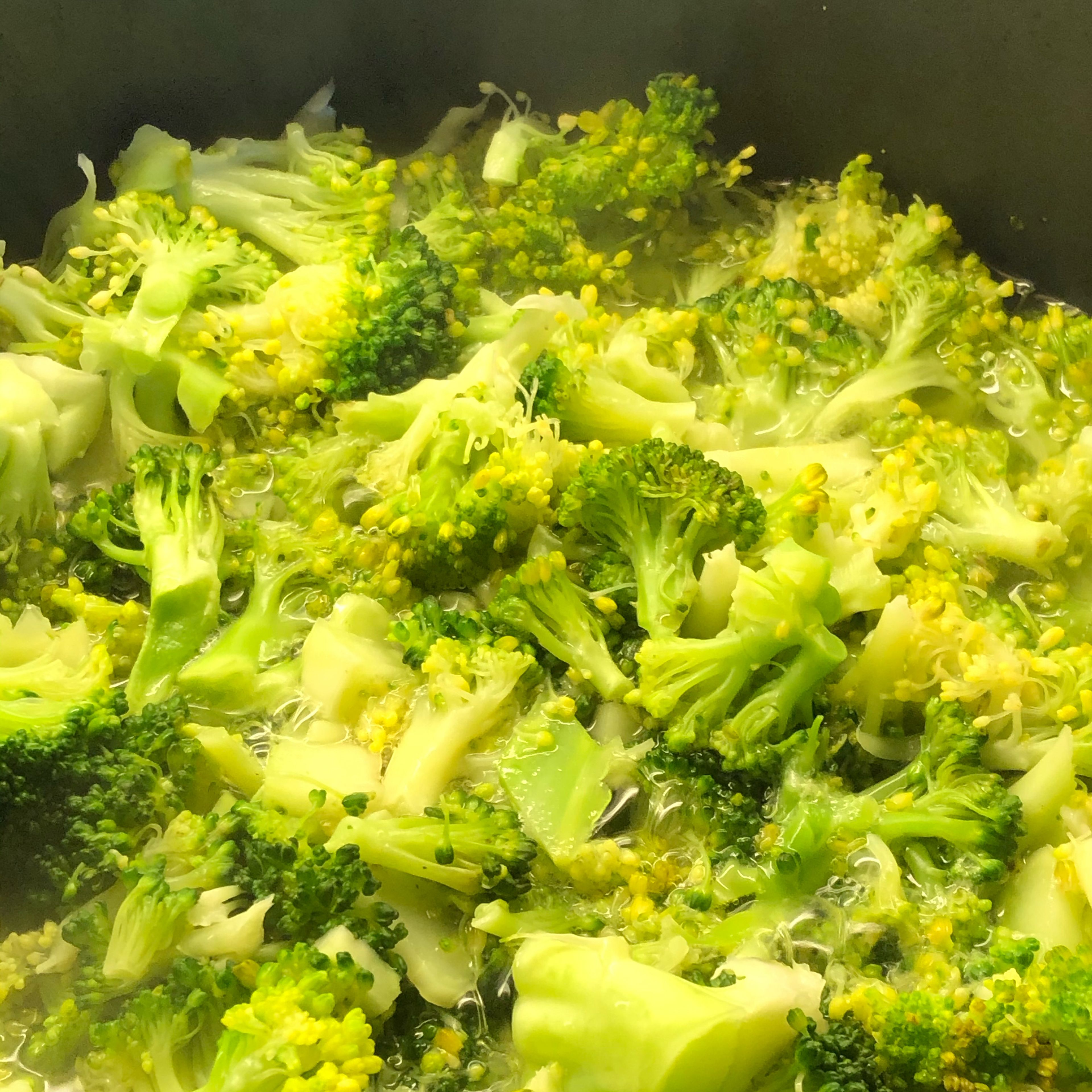 Cook the broccoli until softened with 1 tsp of salt