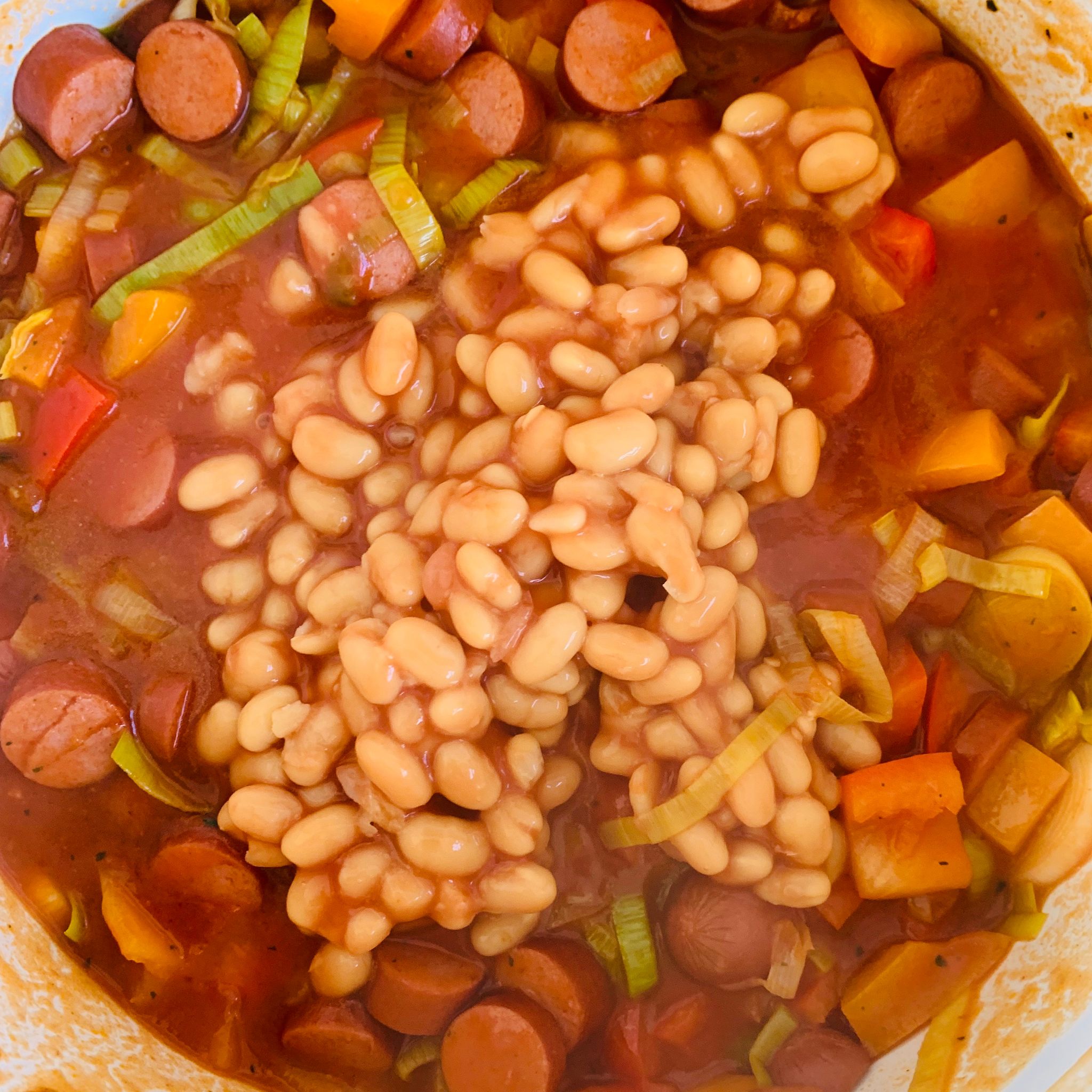 Sausage and bean pasta Recipe Kitchen Stories