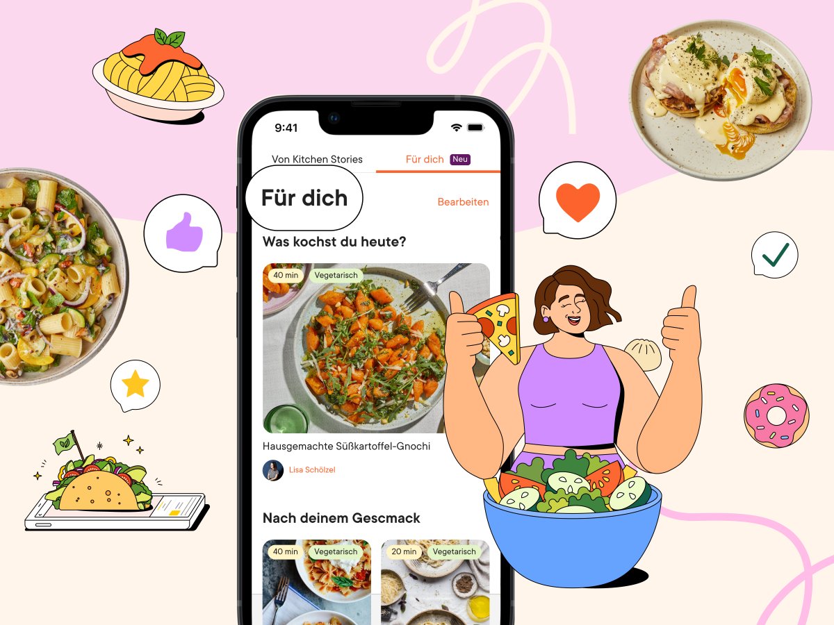 The "For You" feed in Kitchen Stories Plus | Stories | Kitchen Stories