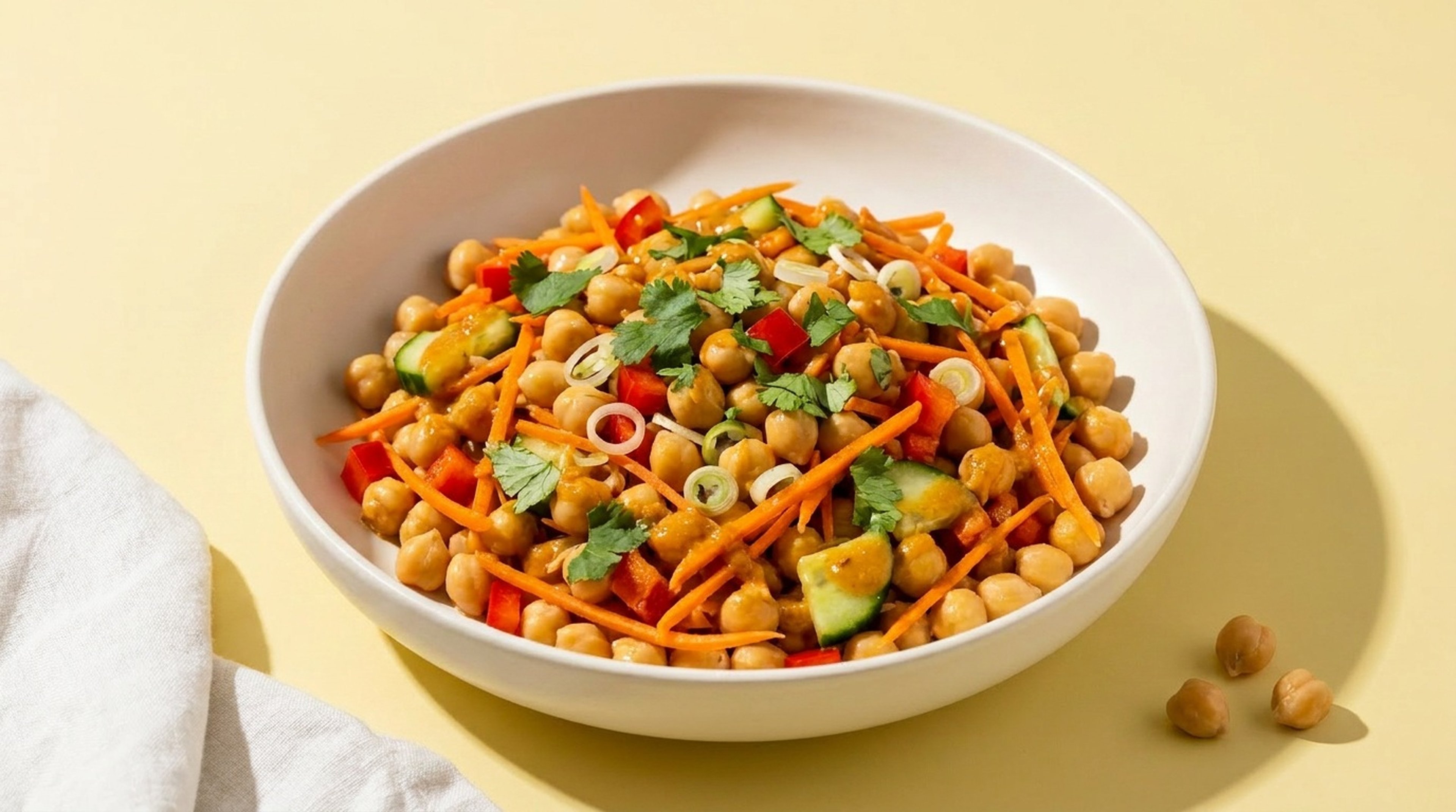 Heute gibt's Kichererbsensalat mit einem asiatischen Twist