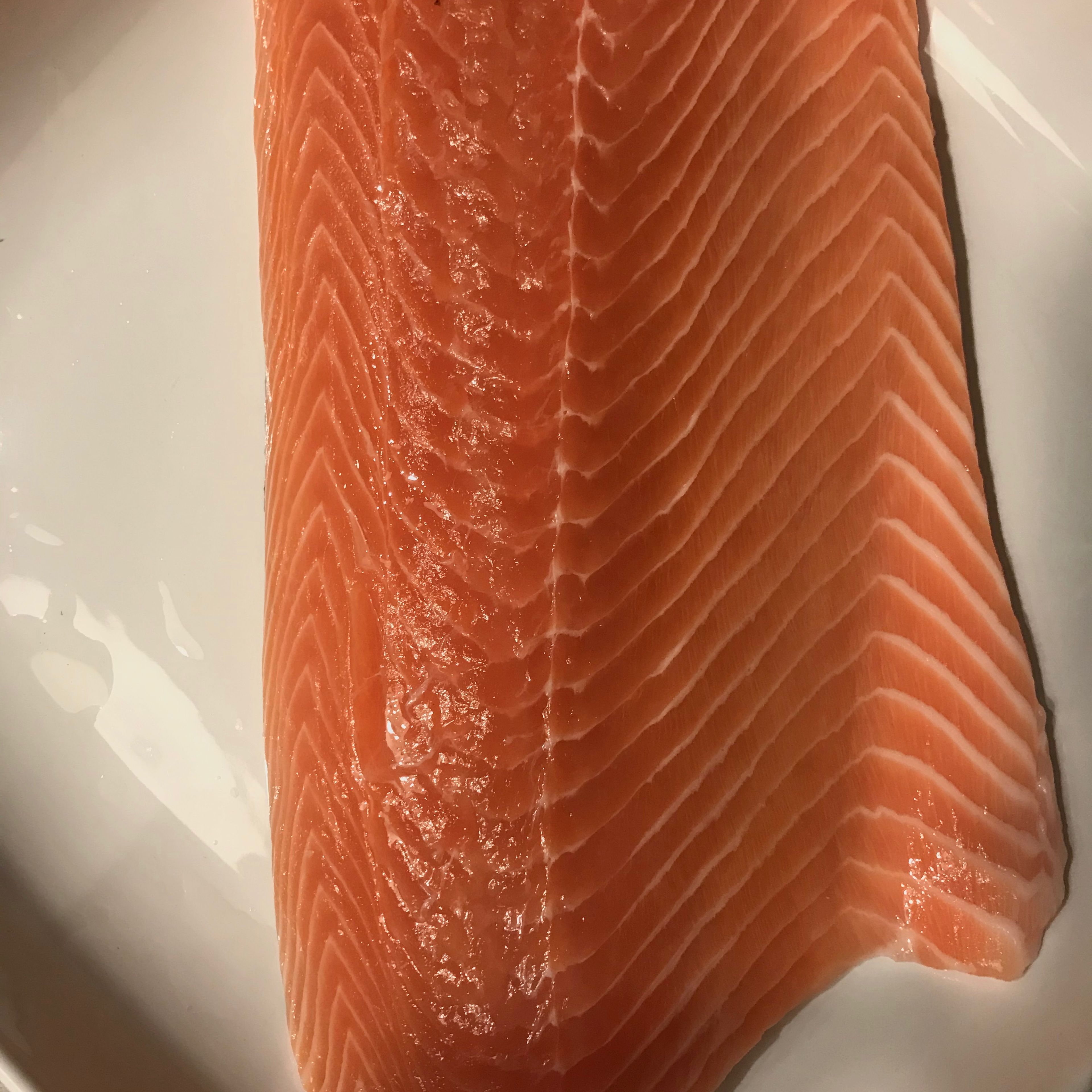Wash the salmon fillet.